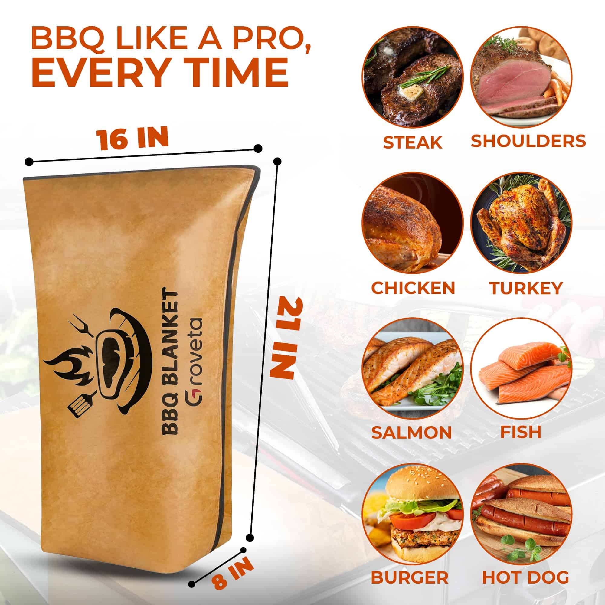 GROVETA Manta Premium para Barbacoa para Descansar Carne Al - Imagen 4