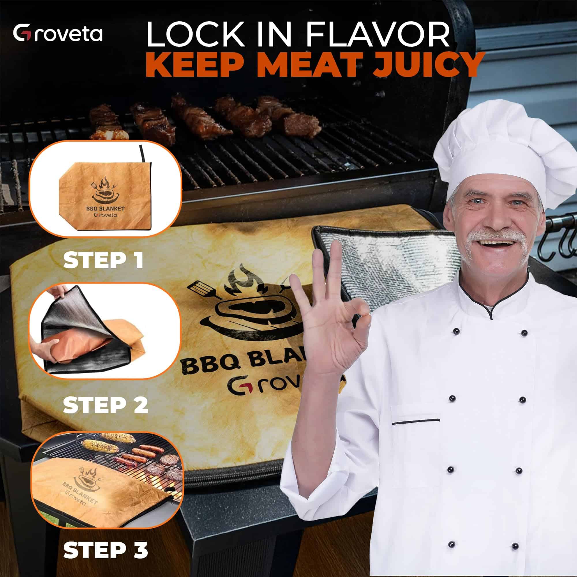 GROVETA Manta Premium para Barbacoa para Descansar Carne Al - Imagen 3