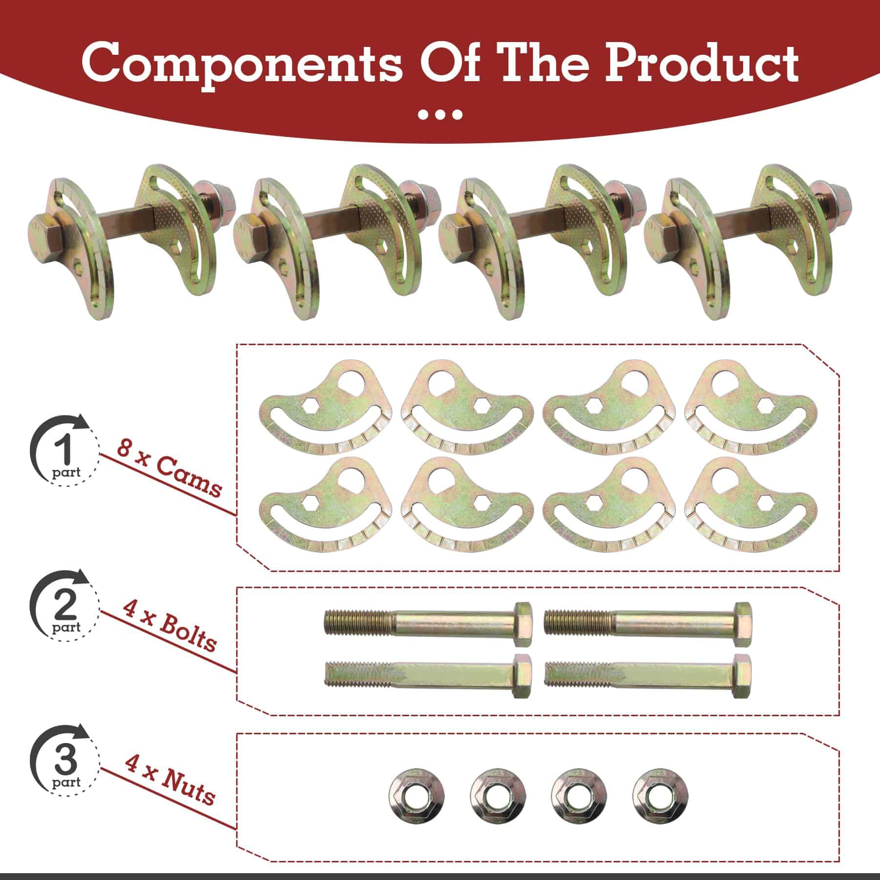 Kit de Pernos de Ángulo de la Rueda KR0026, Compatible con - Imagen 6