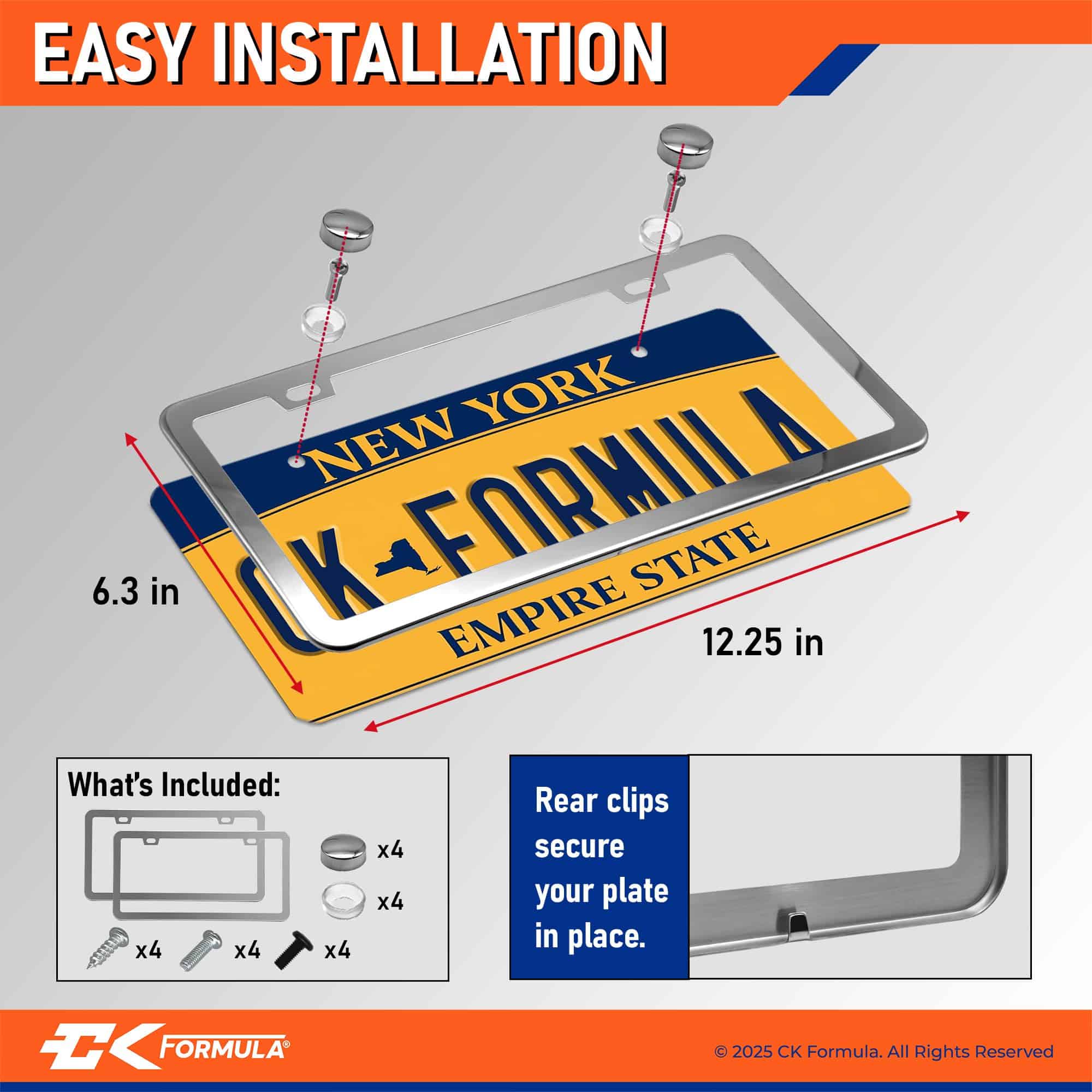 Porta Placas para Auto - Juego de 2 Marcos de Placa de - Imagen 7