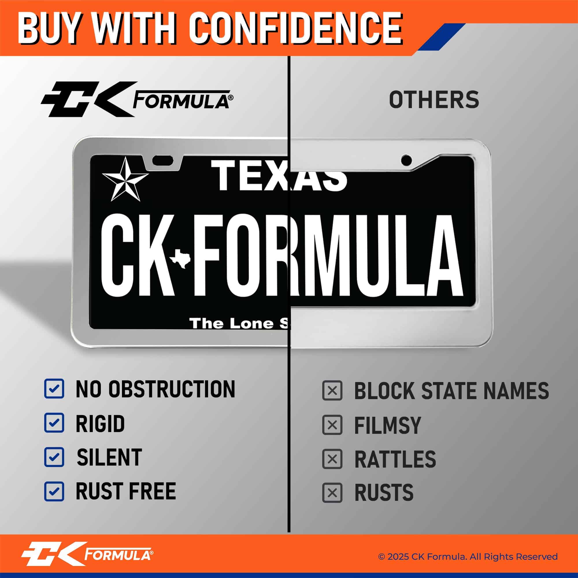 Porta Placas para Auto - Juego de 2 Marcos de Placa de - Imagen 6