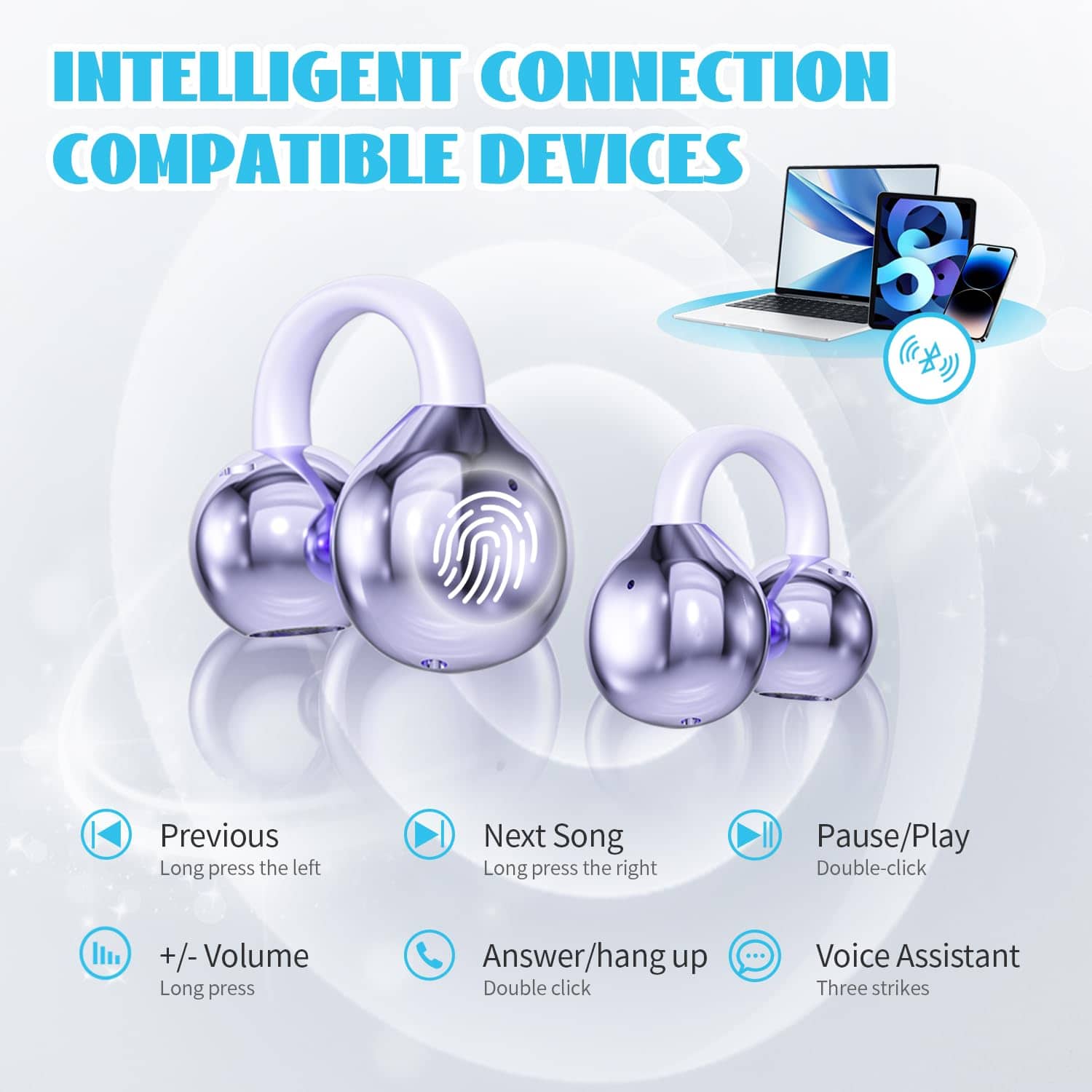 Umgoogoo Auriculares Inalámbricos Bluetooth 5.4 con Ganchos - Imagen 6