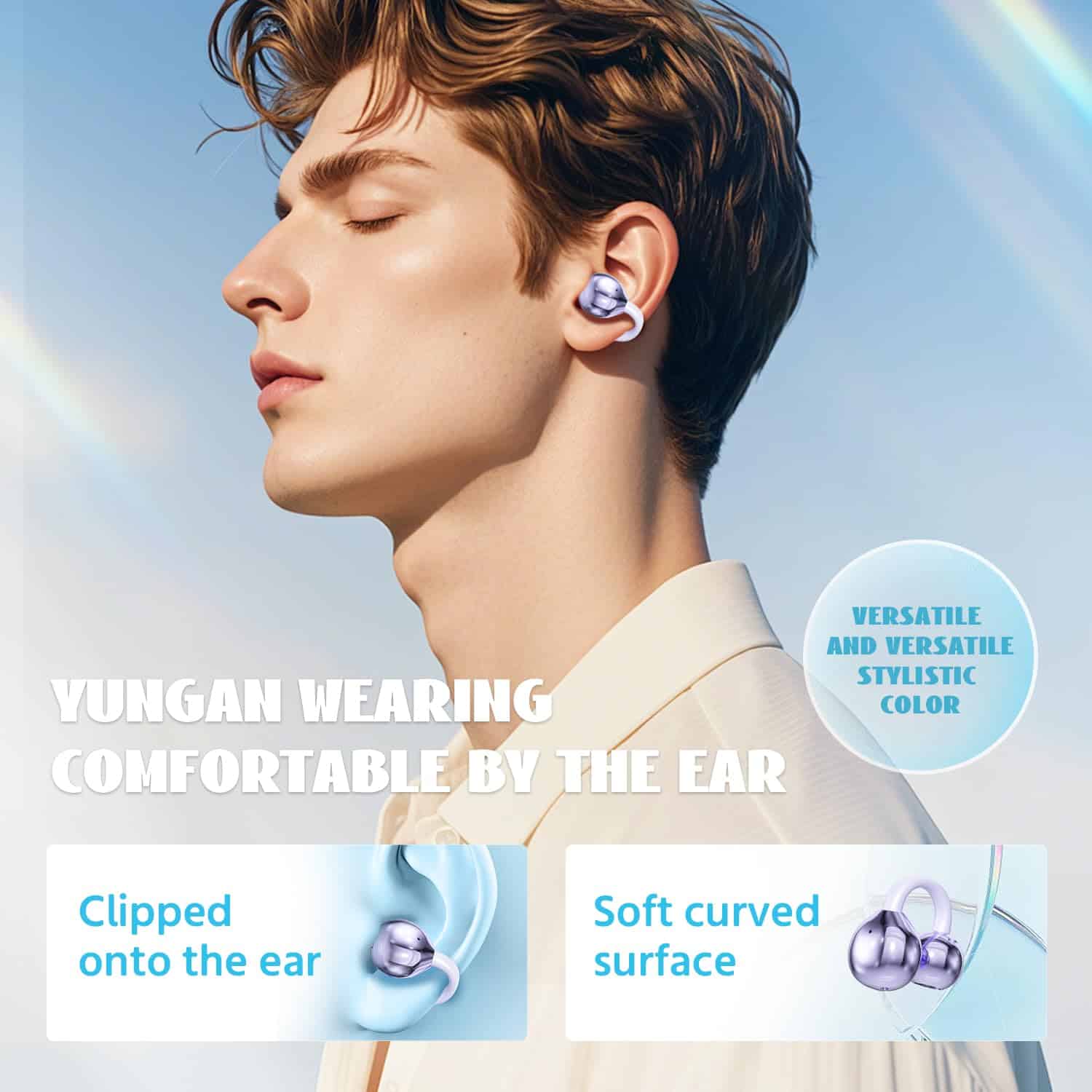 Umgoogoo Auriculares Inalámbricos Bluetooth 5.4 con Ganchos - Imagen 3