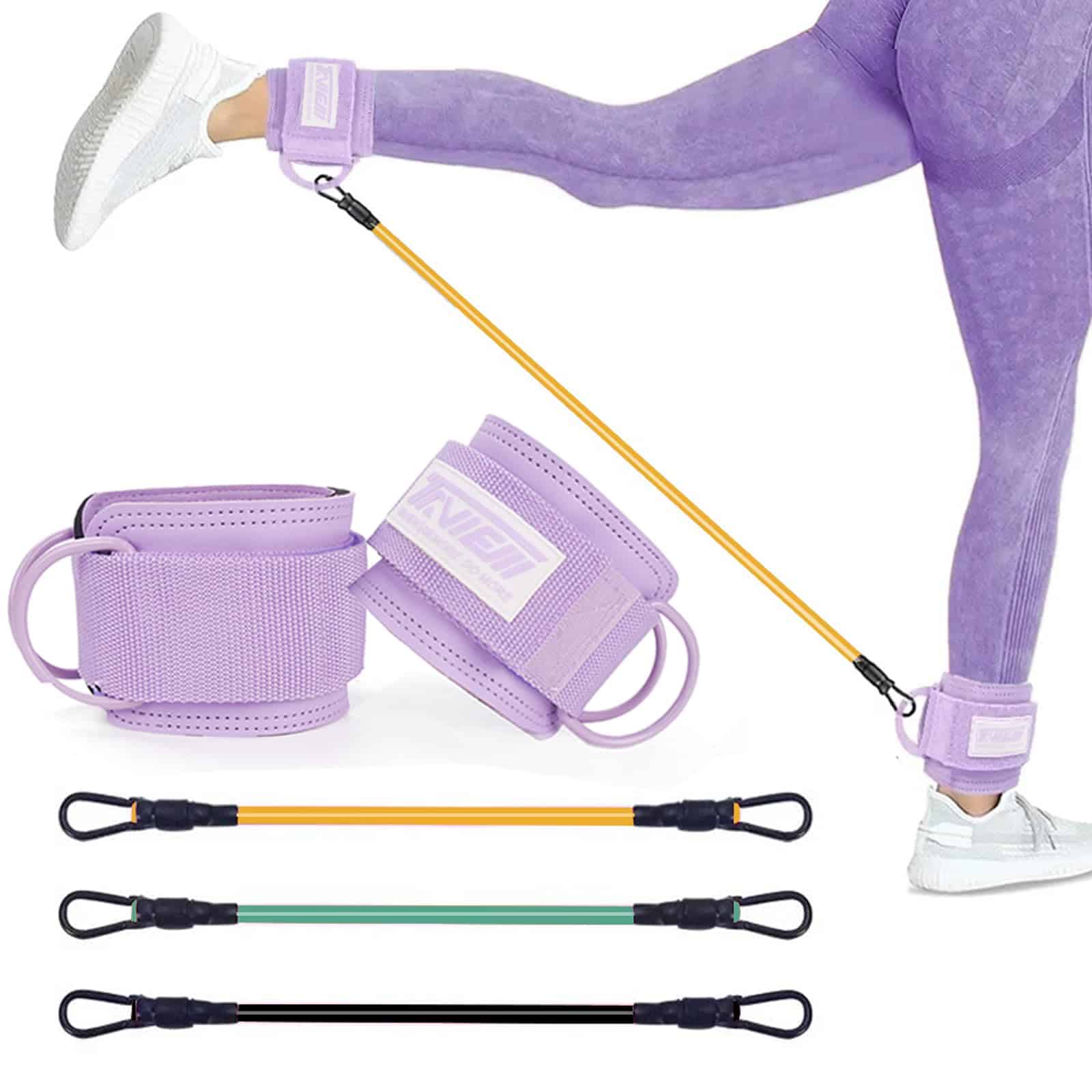 Bandas de Resistencia para Tobillo con -Morado con 3 Bandas