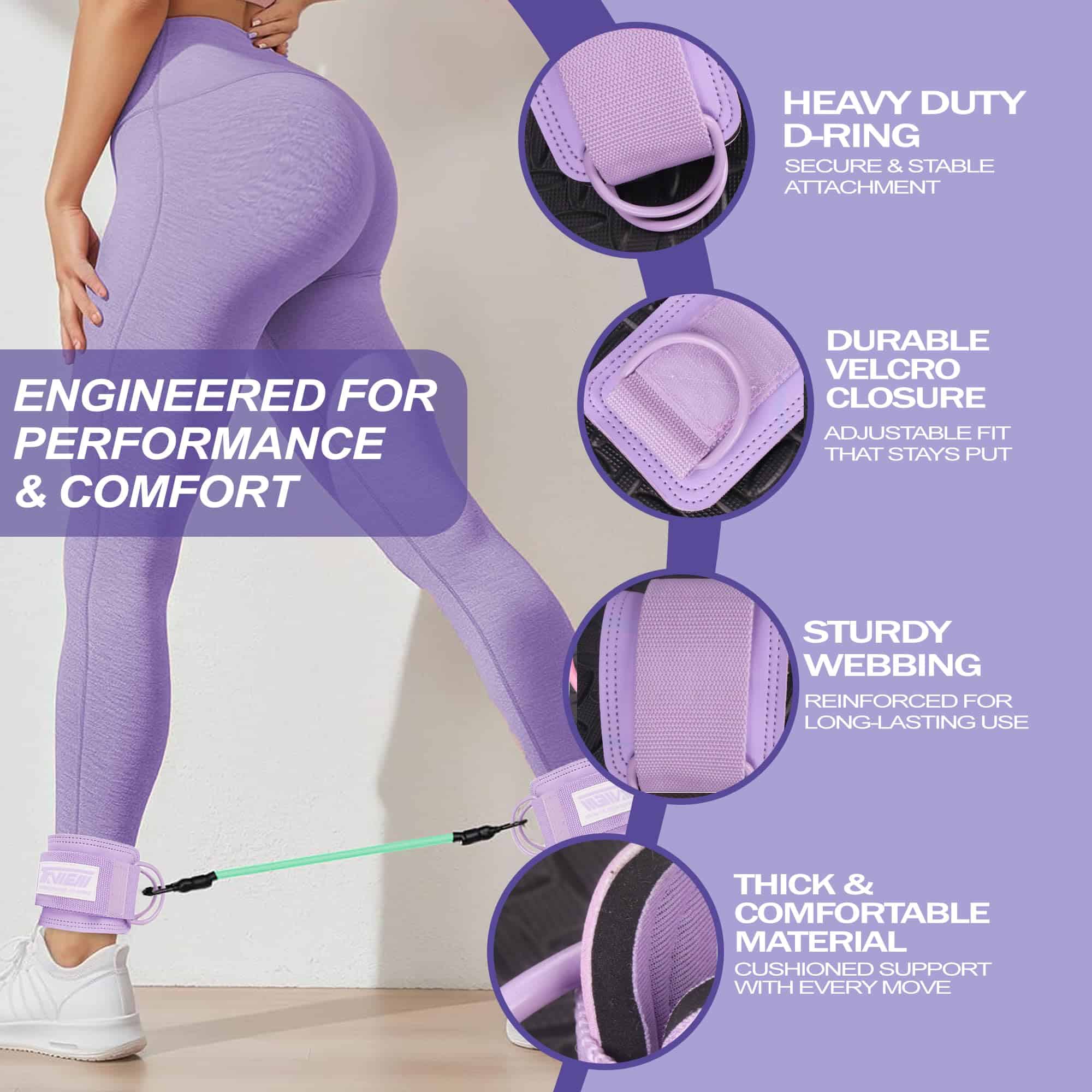 Bandas de Resistencia para Tobillo con -Morado con 3 Bandas - Imagen 3