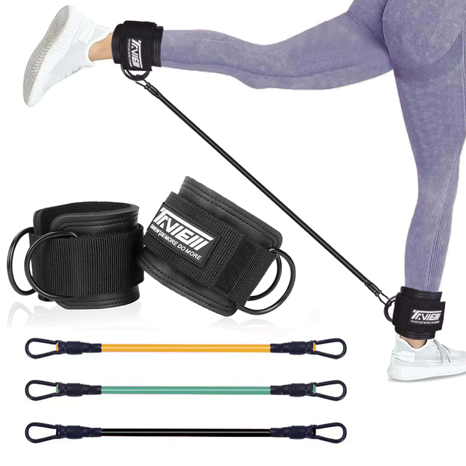 Bandas de Resistencia para Tobillos con Puños, -Negro con 3