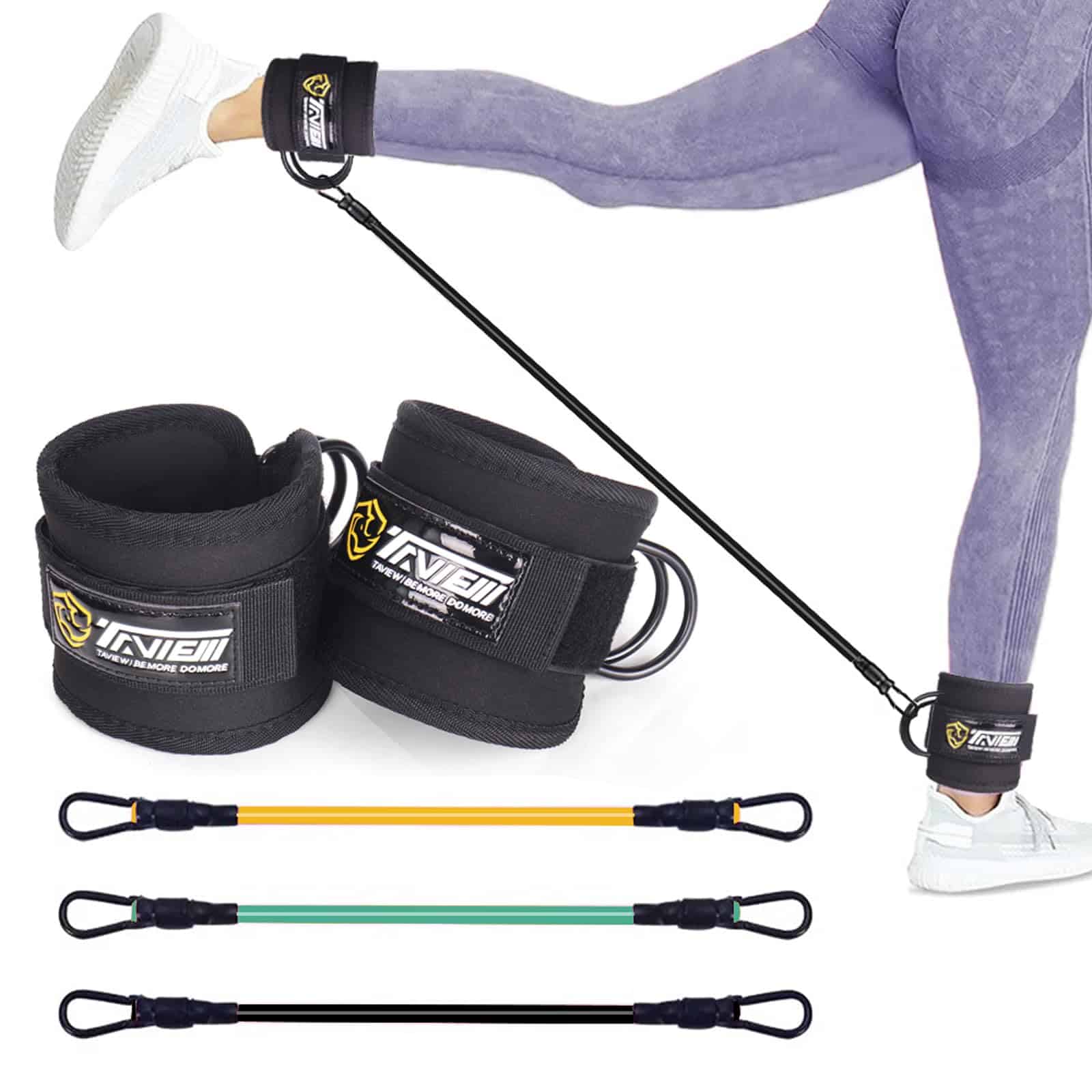 Bandas de Resistencia para Tobillo con Puños, -Negro Básico