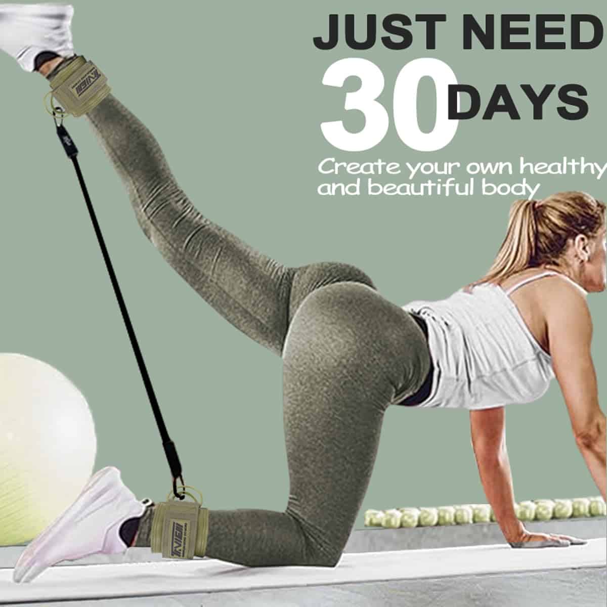 Bandas de Resistencia para Tobillo con Puños, -Verde con 3 B - Imagen 4