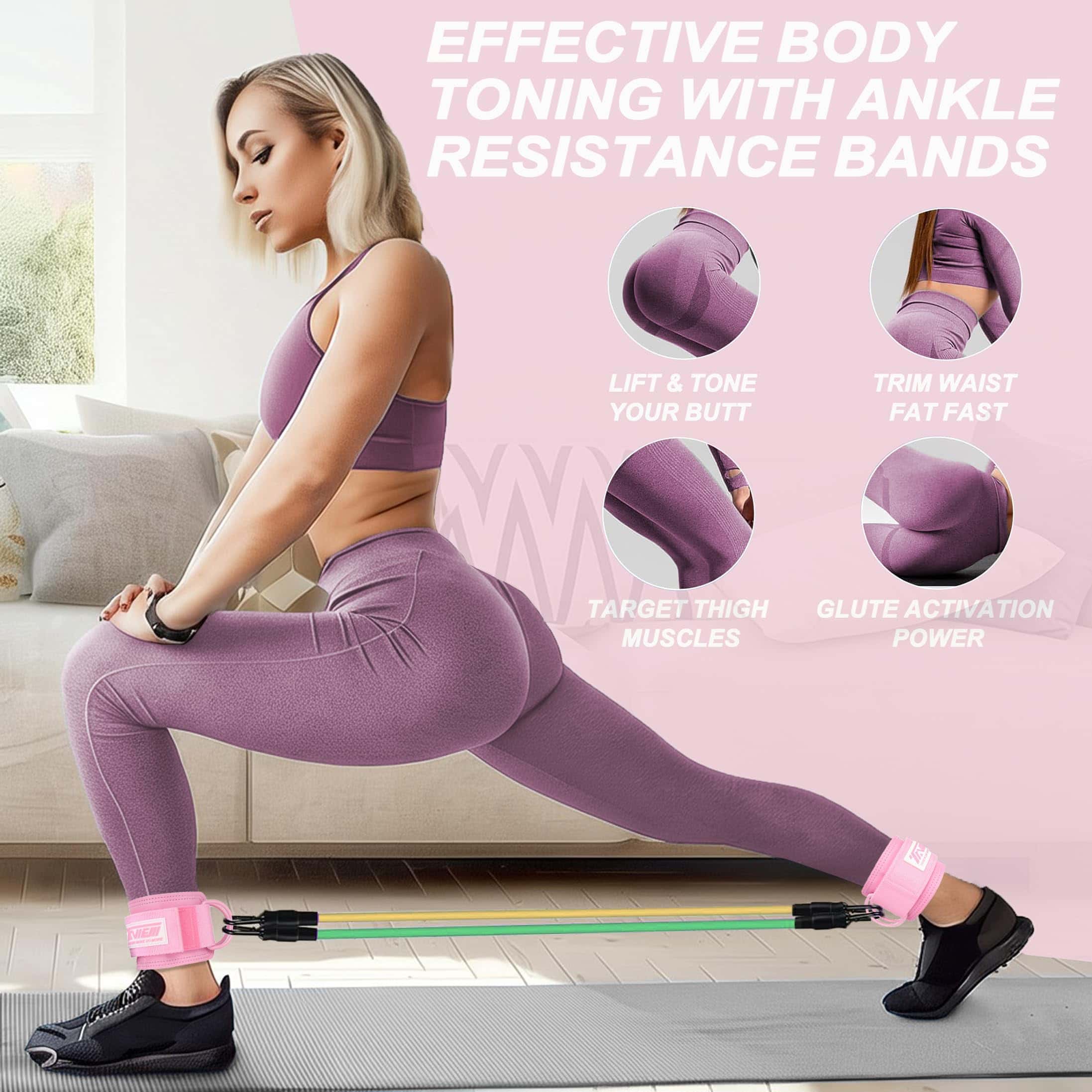 Bandas de Resistencia para Tobillo con -Rosa con 3 Bandas de - Imagen 4