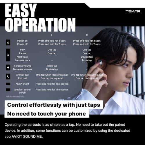 AVIOT TE-V1R Auriculares inalámbricos | Hybrid Dual Driver - Imagen 8