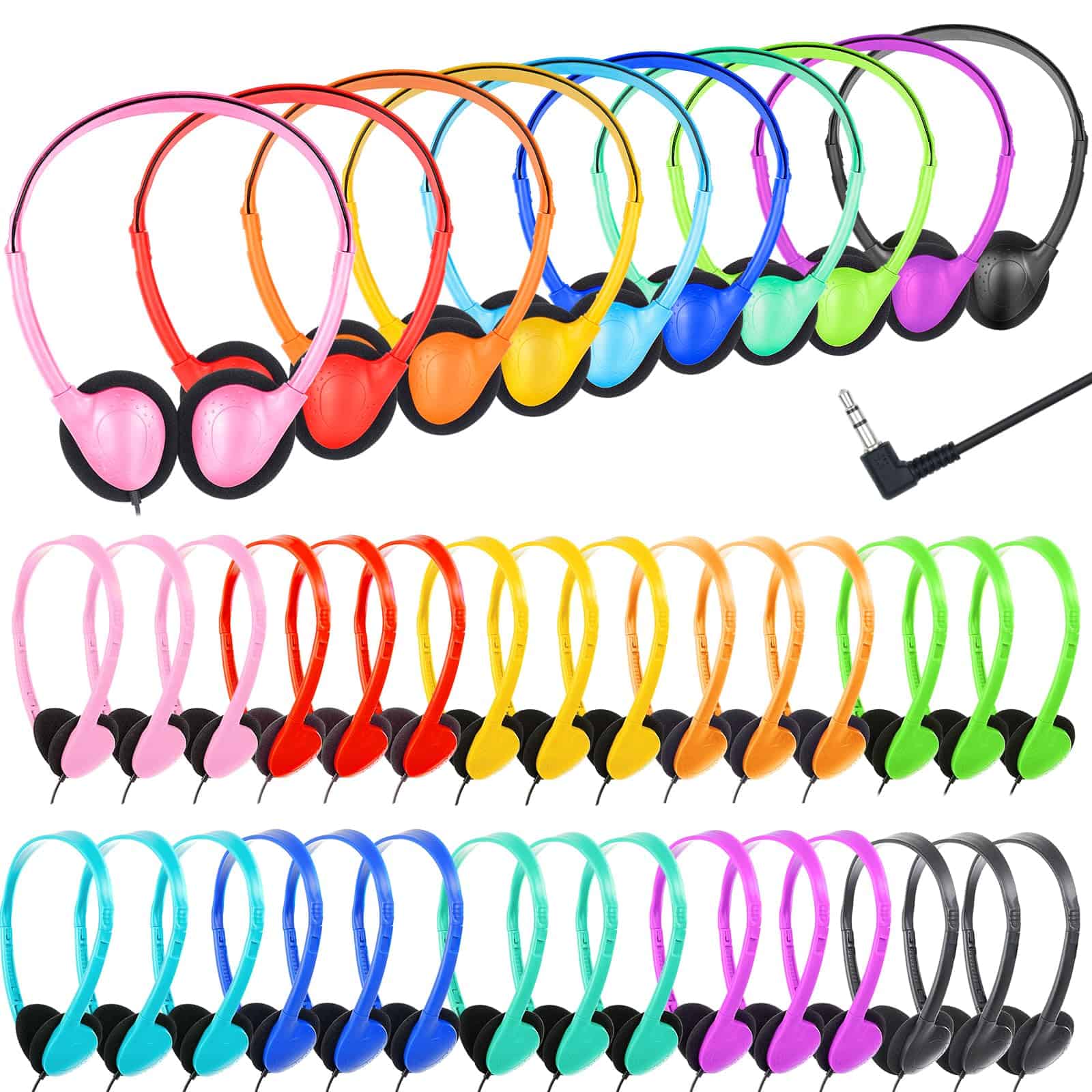 ZNXZXP 18 Pack Audífonos para Niños en Granel para Salón de