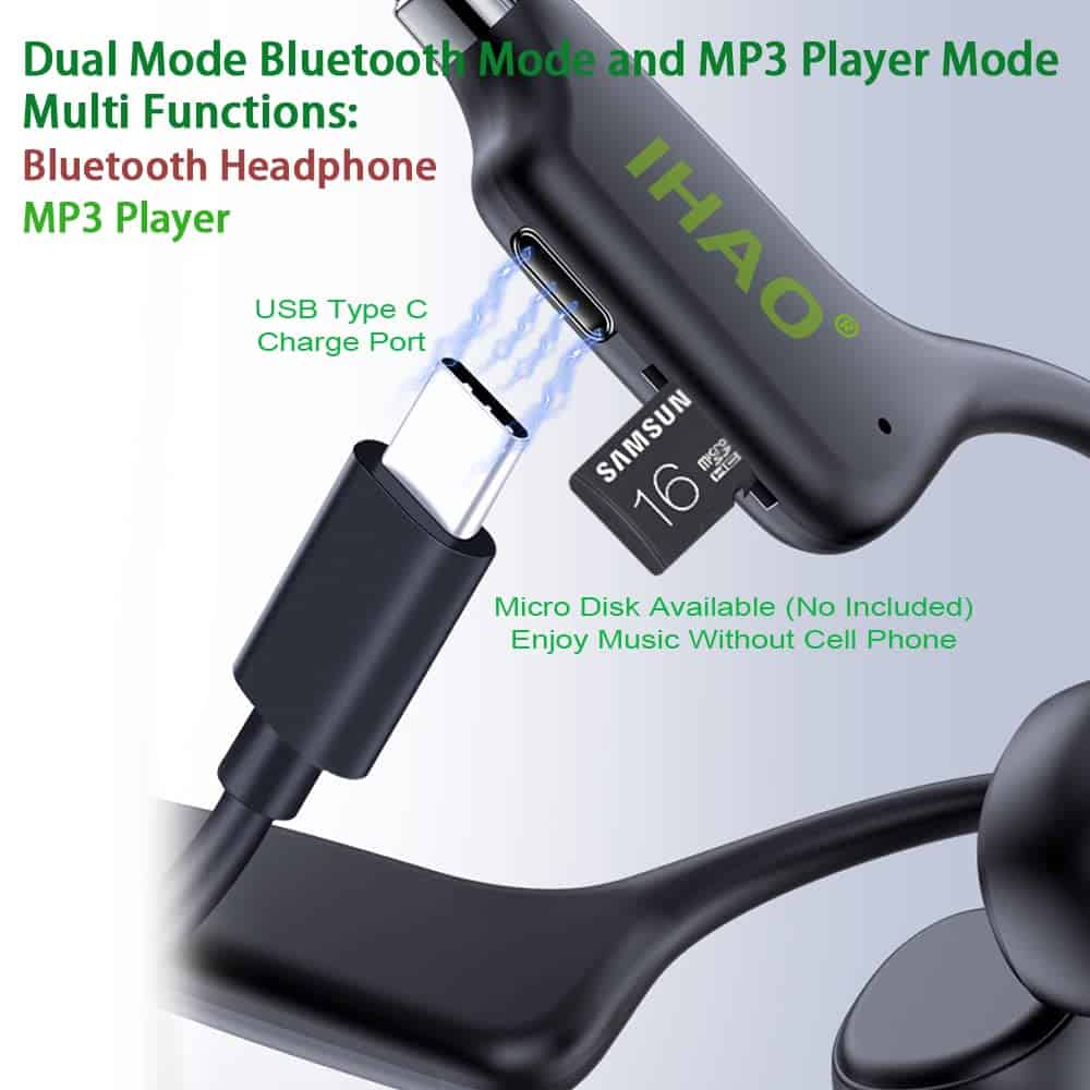 Audífonos de conducción ósea verdaderos IHAO abiertos Ear - Imagen 7