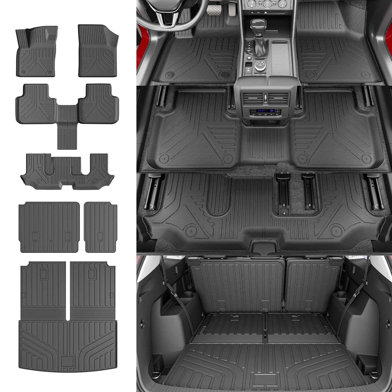 Tapete de Piso Compatible con Volkswagen VW Atlas 18-25,
