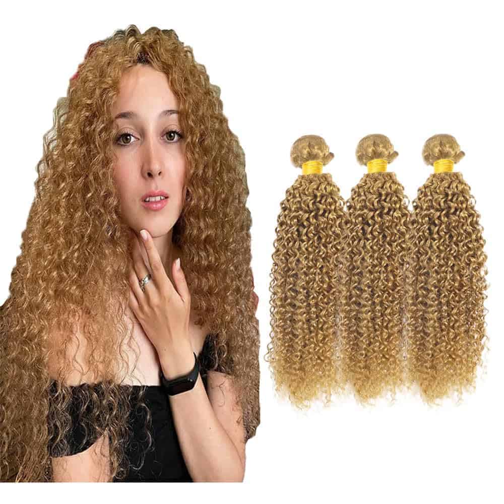 #27 Blonde Bundles Cabello Humano Ondas de Agua 20 22 24