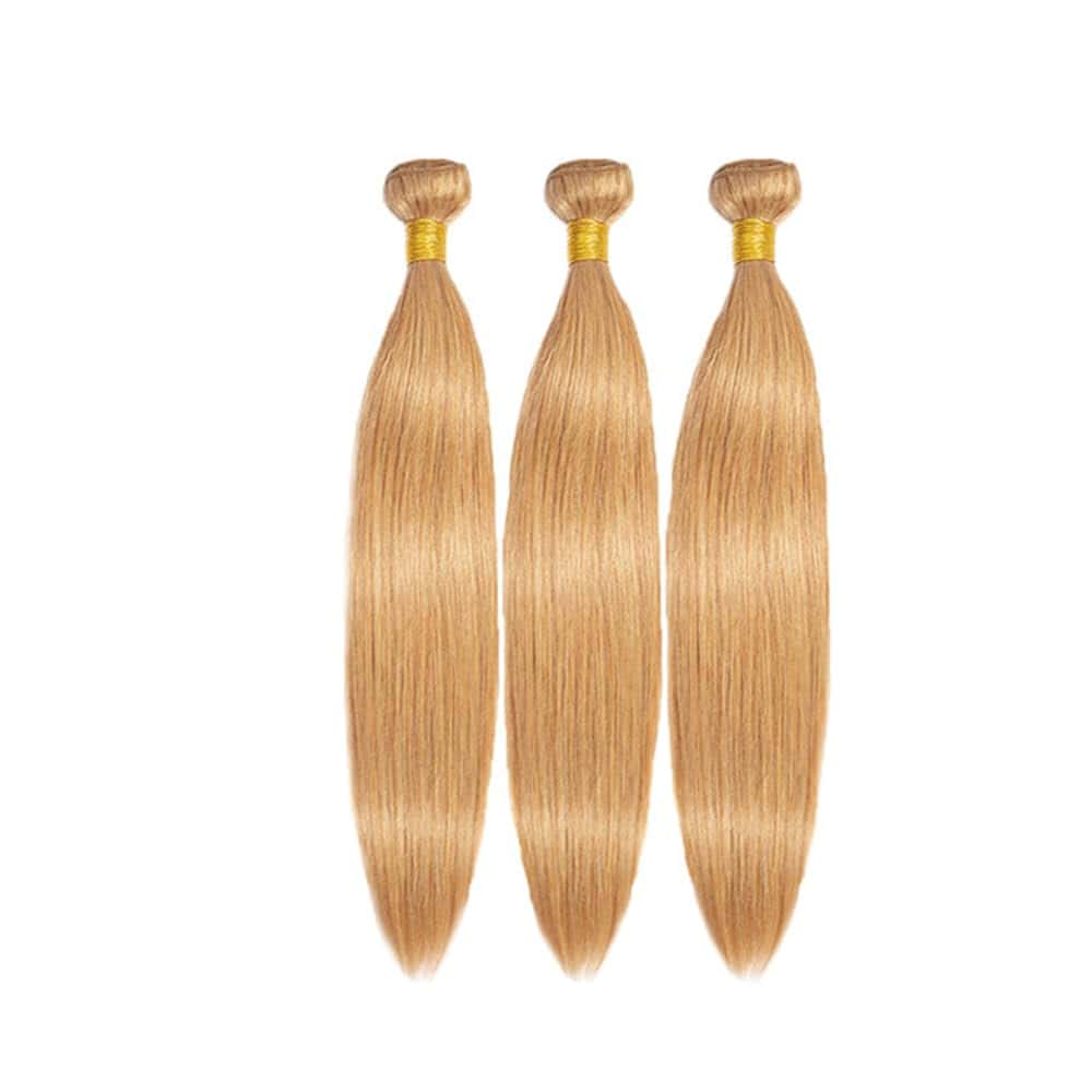 #27 Honey Blonde Bundles Cabello Humano Paquetes Rectos 18 - Imagen 7