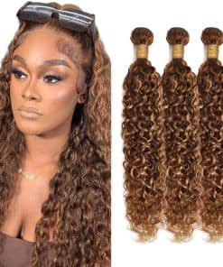 Mechones Rubios P4/27 Onda de Agua Cabello Humano 26 28 30