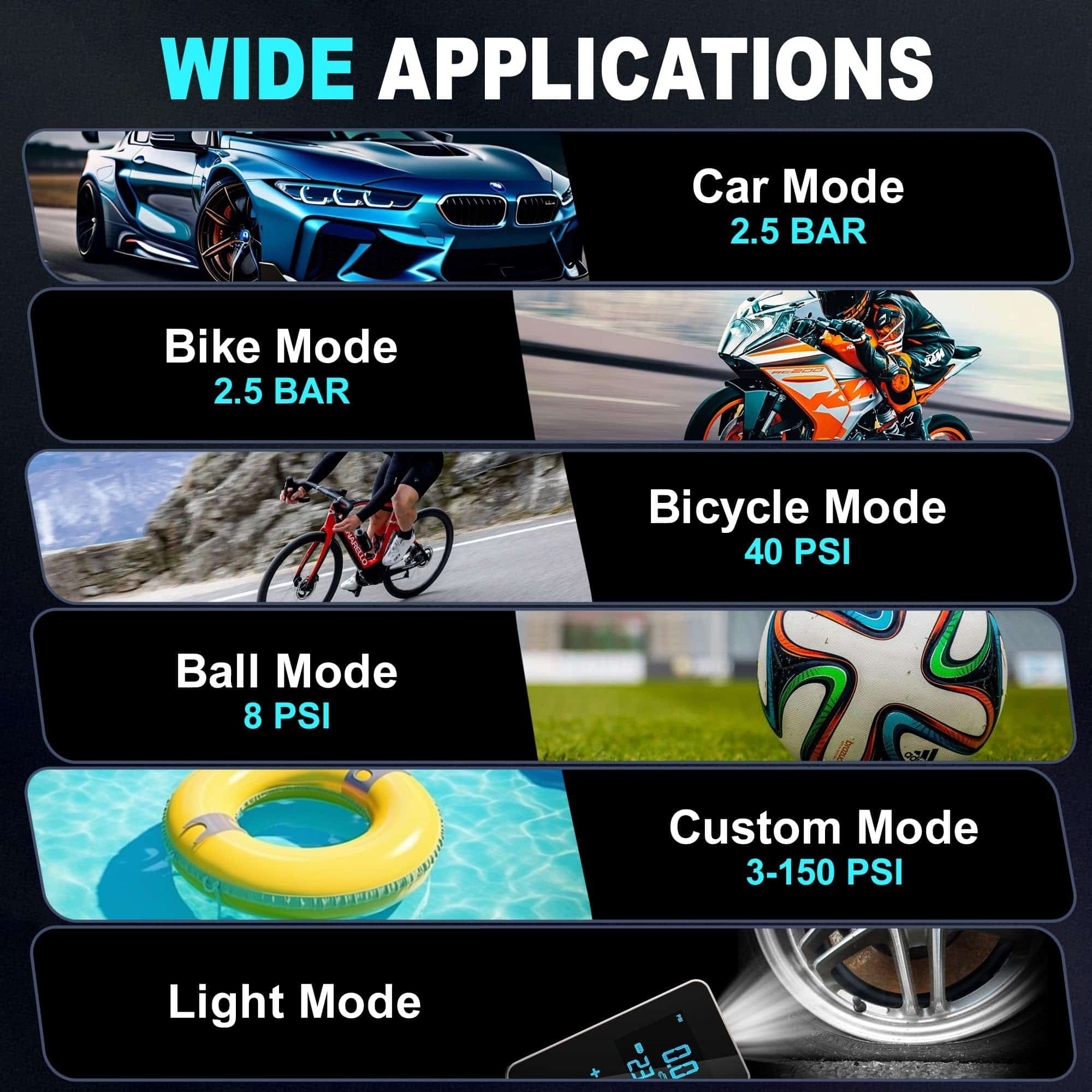 Inflador de neumáticos de flujo de aire - Compresor de aire - Imagen 7