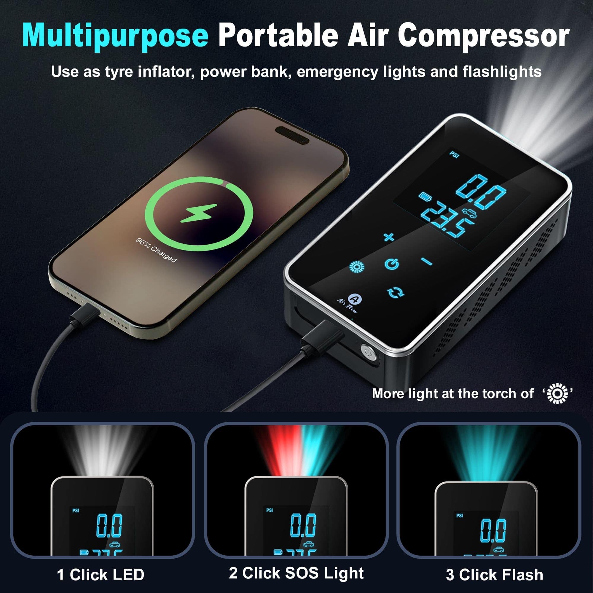 Inflador de neumáticos de flujo de aire - Compresor de aire - Imagen 8