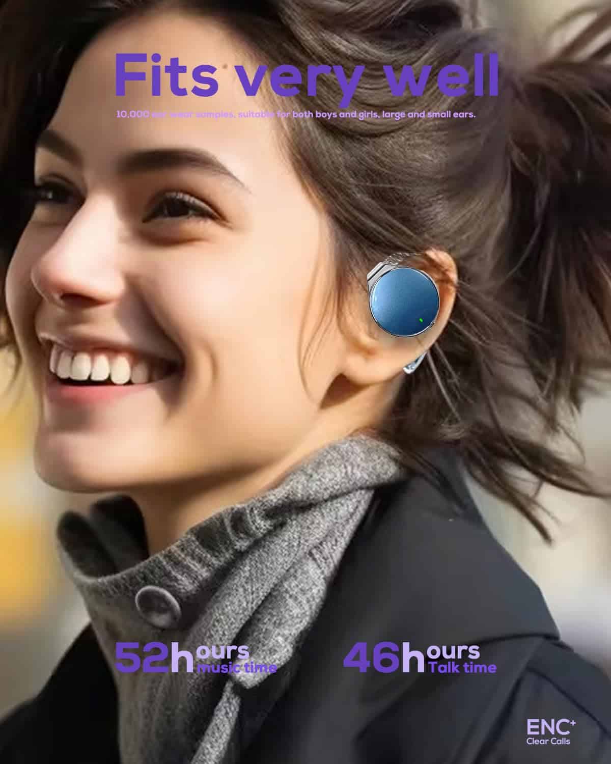 Audífonos Bluetooth 5.4 On Ear, -Azul&Plata&Negro - Imagen 7