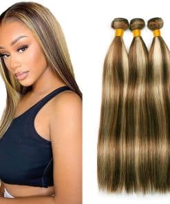 3 Paquetes de Extensiones de Cabello Humano P4/613 Rubio