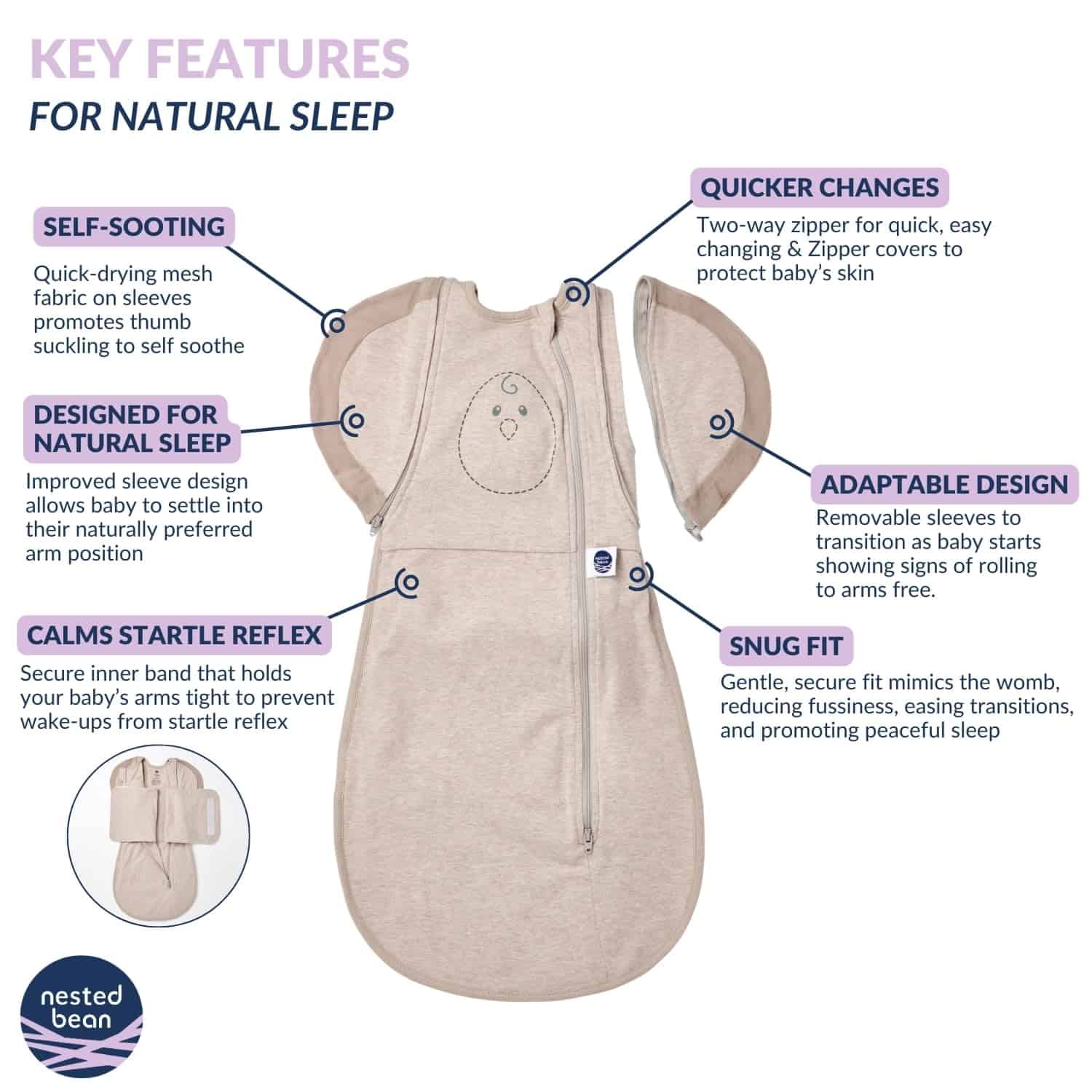 Saco de dormir adaptable 6 en 1 Nested Bean Air - Confort y - Imagen 5