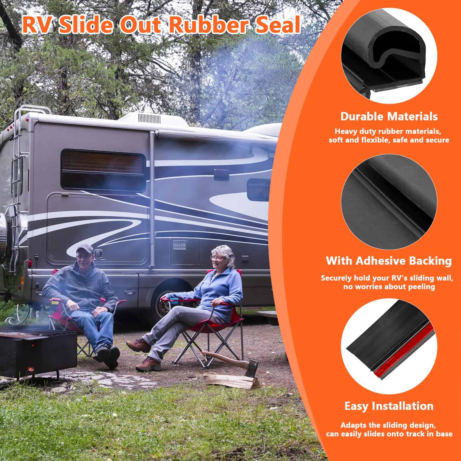 Sello de Goma para Deslizar RV de 25FT, Combo de Bulbo D de - Imagen 4