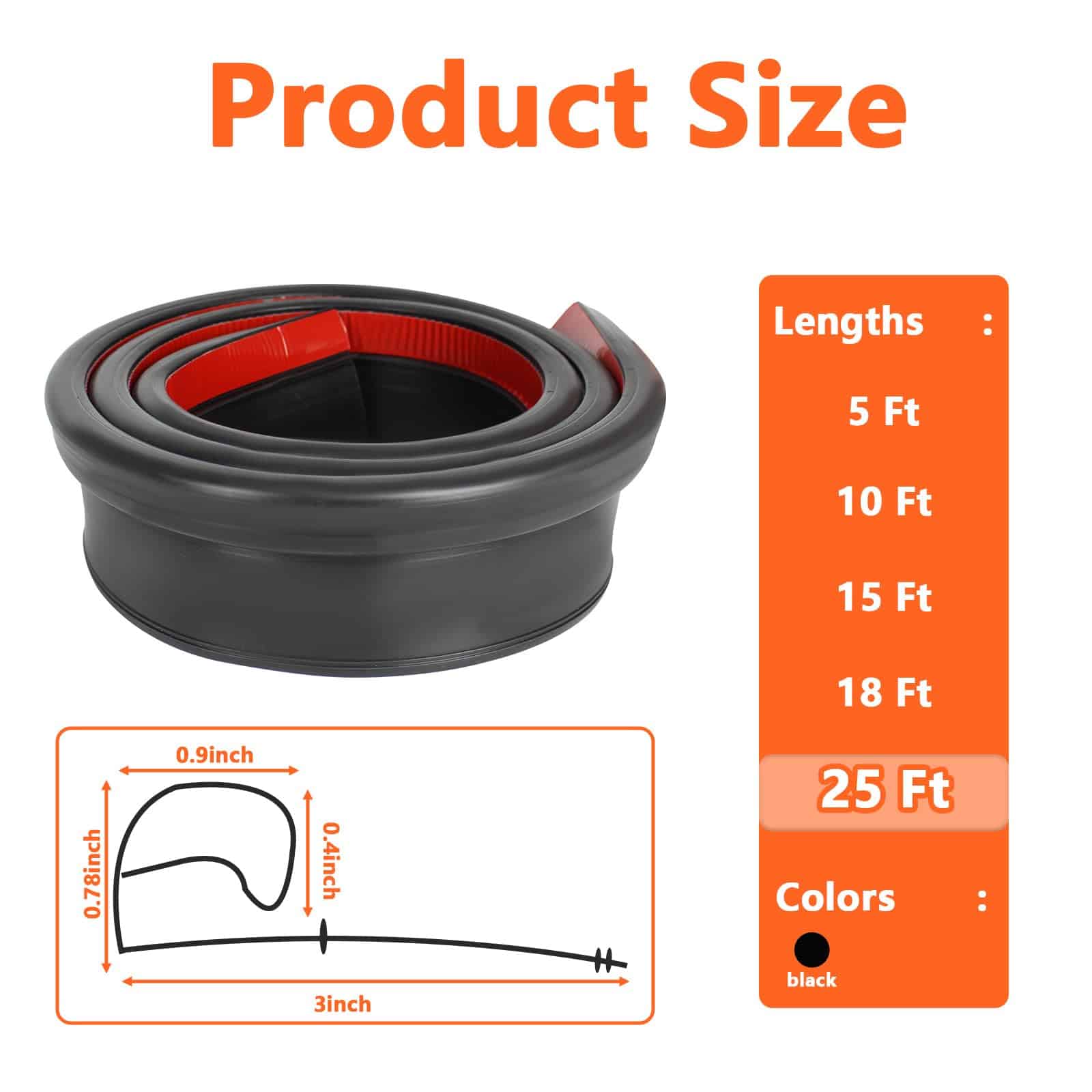 Sello de Goma para Deslizar RV de 25FT, Combo de Bulbo D de - Imagen 3
