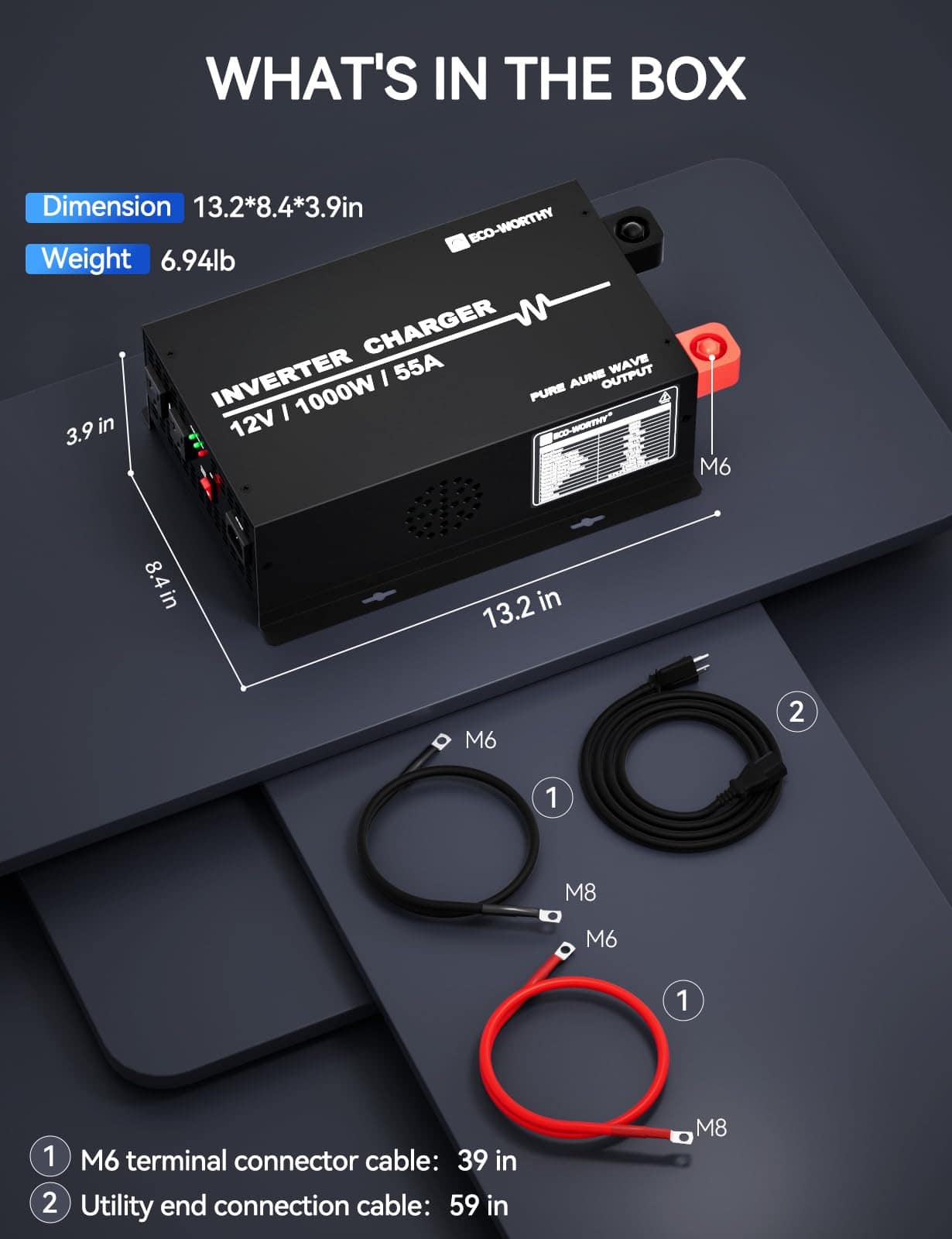 Cargador Inversor ECO-WORTHY 55A para Batería LiFePO4 con - Imagen 10