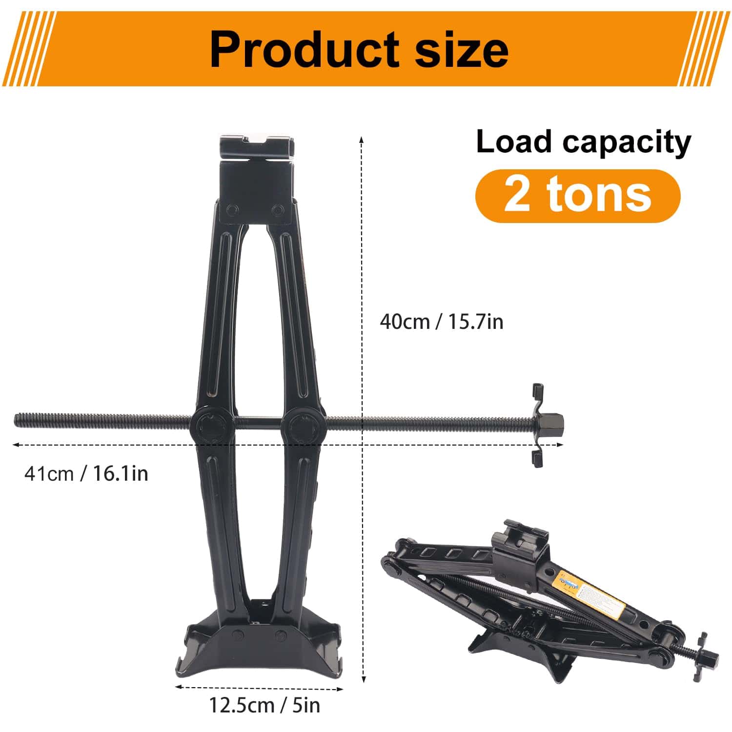 Conjunto de 3 gatos de tijera Biugaaufai 2T para automóvil - Imagen 3