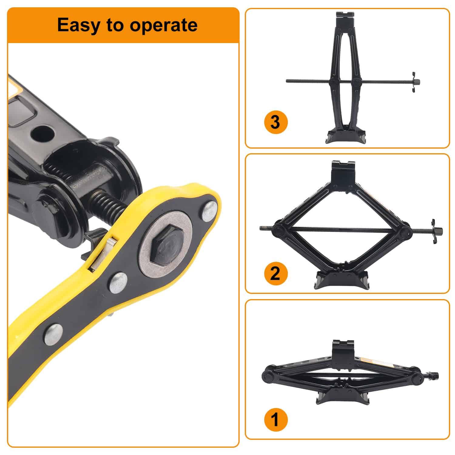 Conjunto de 3 gatos de tijera Biugaaufai 2T para automóvil - Imagen 6