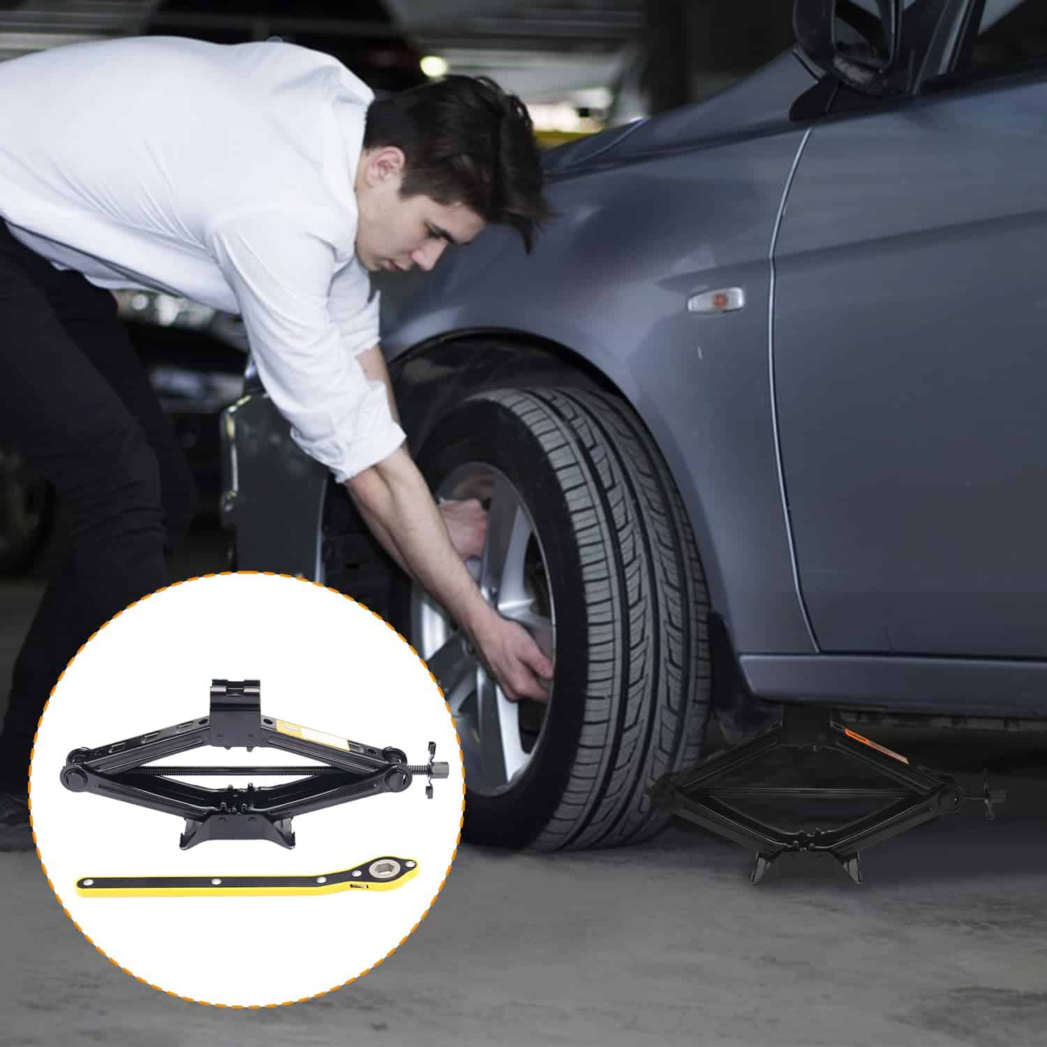 Conjunto de 3 gatos de tijera Biugaaufai 2T para automóvil - Imagen 7