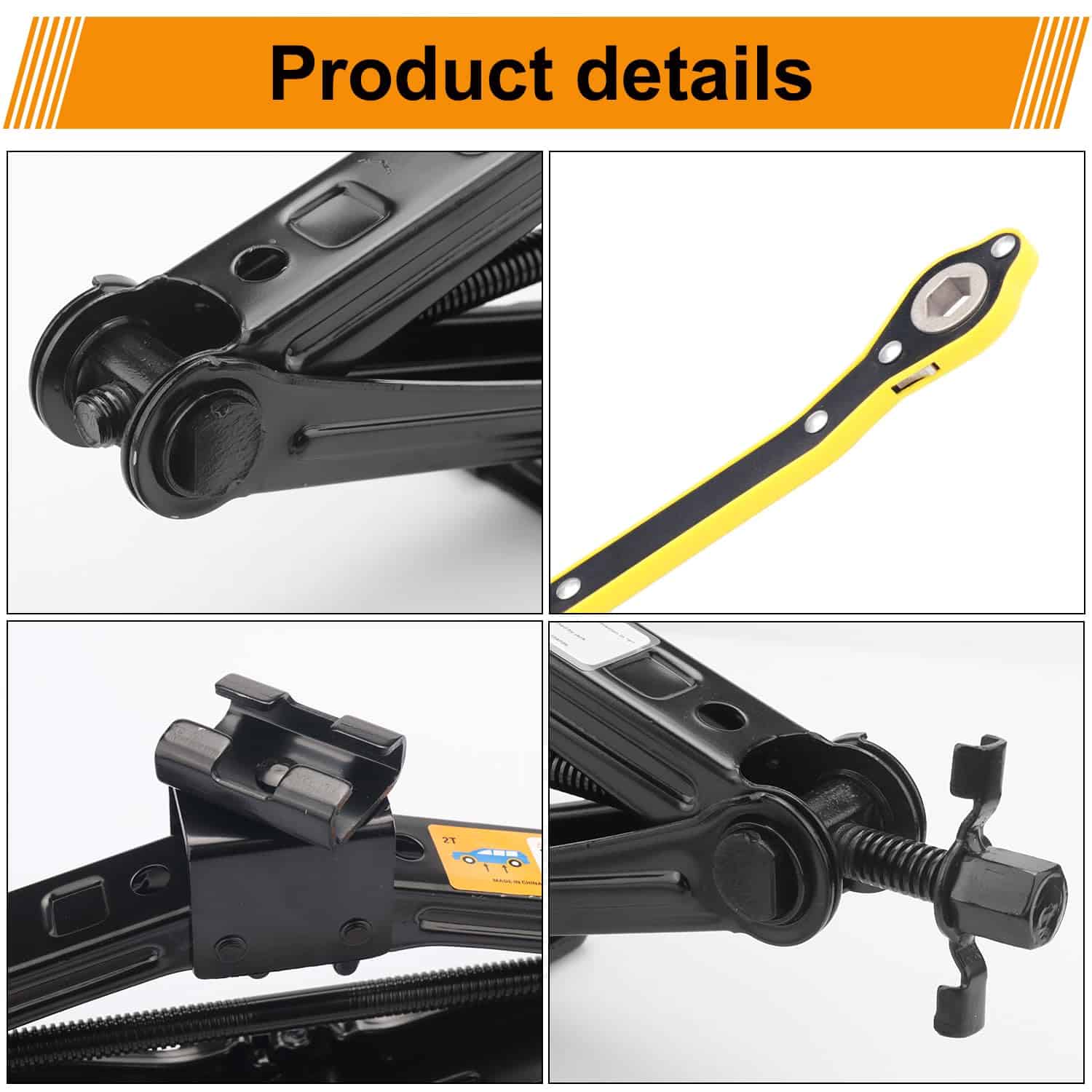 Conjunto de 3 gatos de tijera Biugaaufai 2T para automóvil - Imagen 4