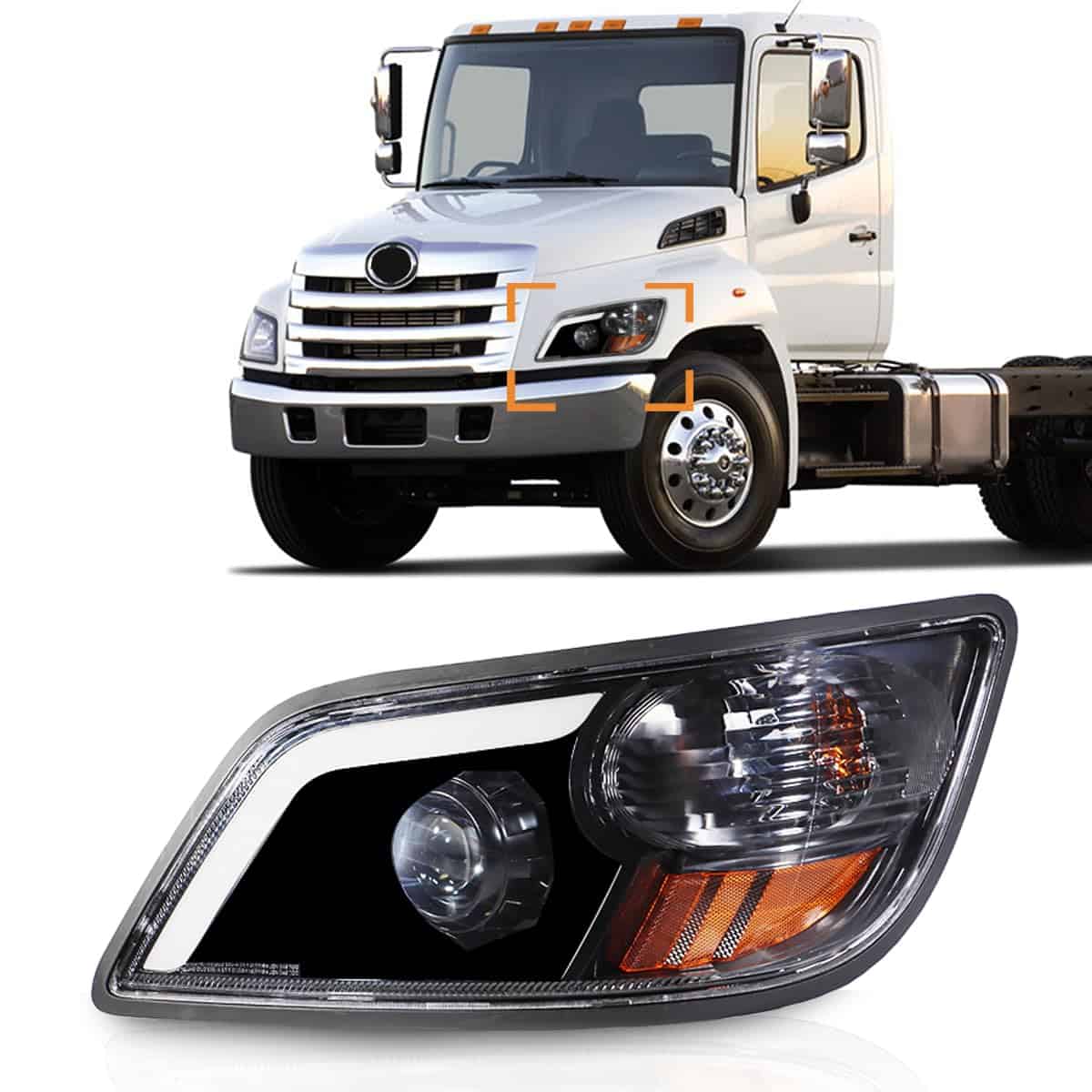 Ensamblaje de Faro para Camión Hino 238 258 268 338 2011+