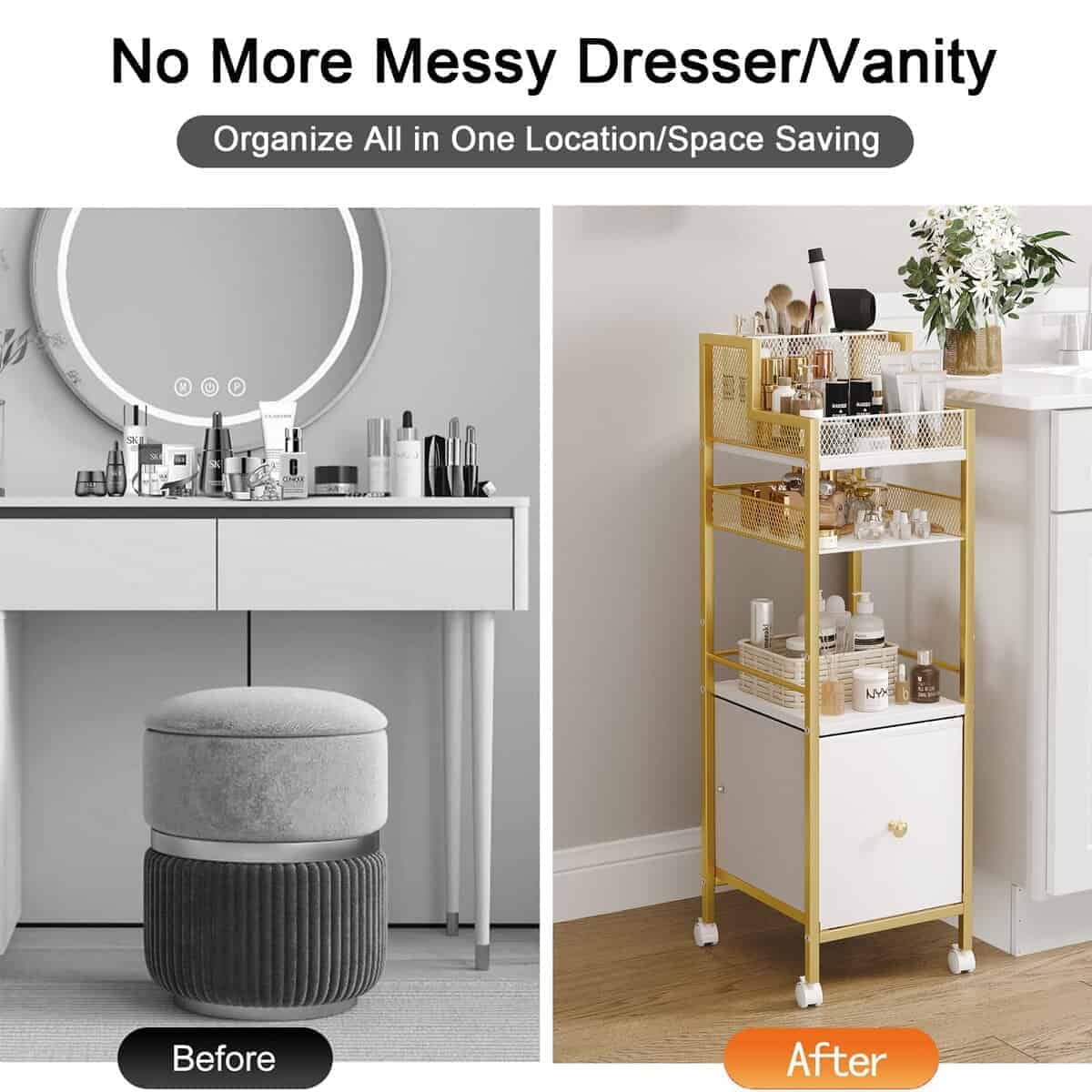 Carrito Organizador de Maquillaje con Cajones, - Imagen 5