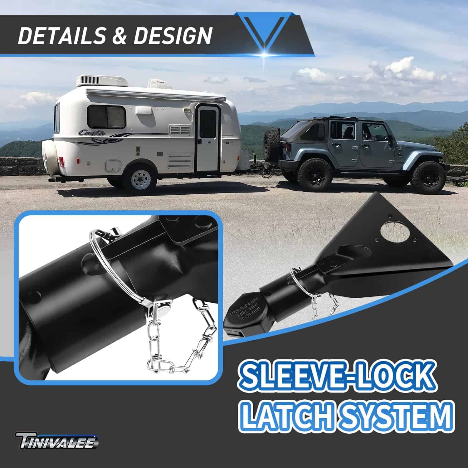 Acoplador de remolque Tinivalee 2" A-Frame, Para Bola de - Imagen 5