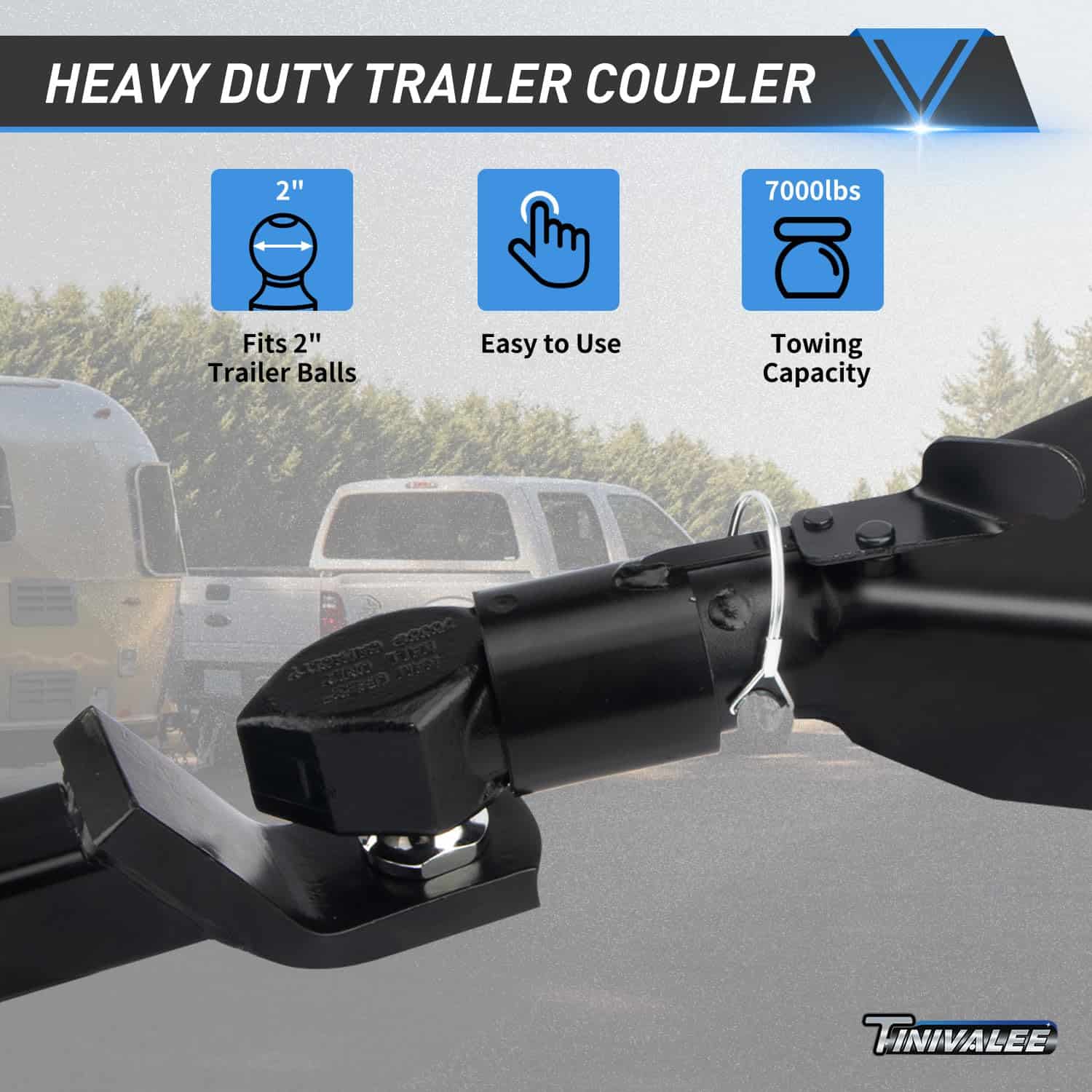 Acoplador de remolque Tinivalee 2" A-Frame, Para Bola de - Imagen 6