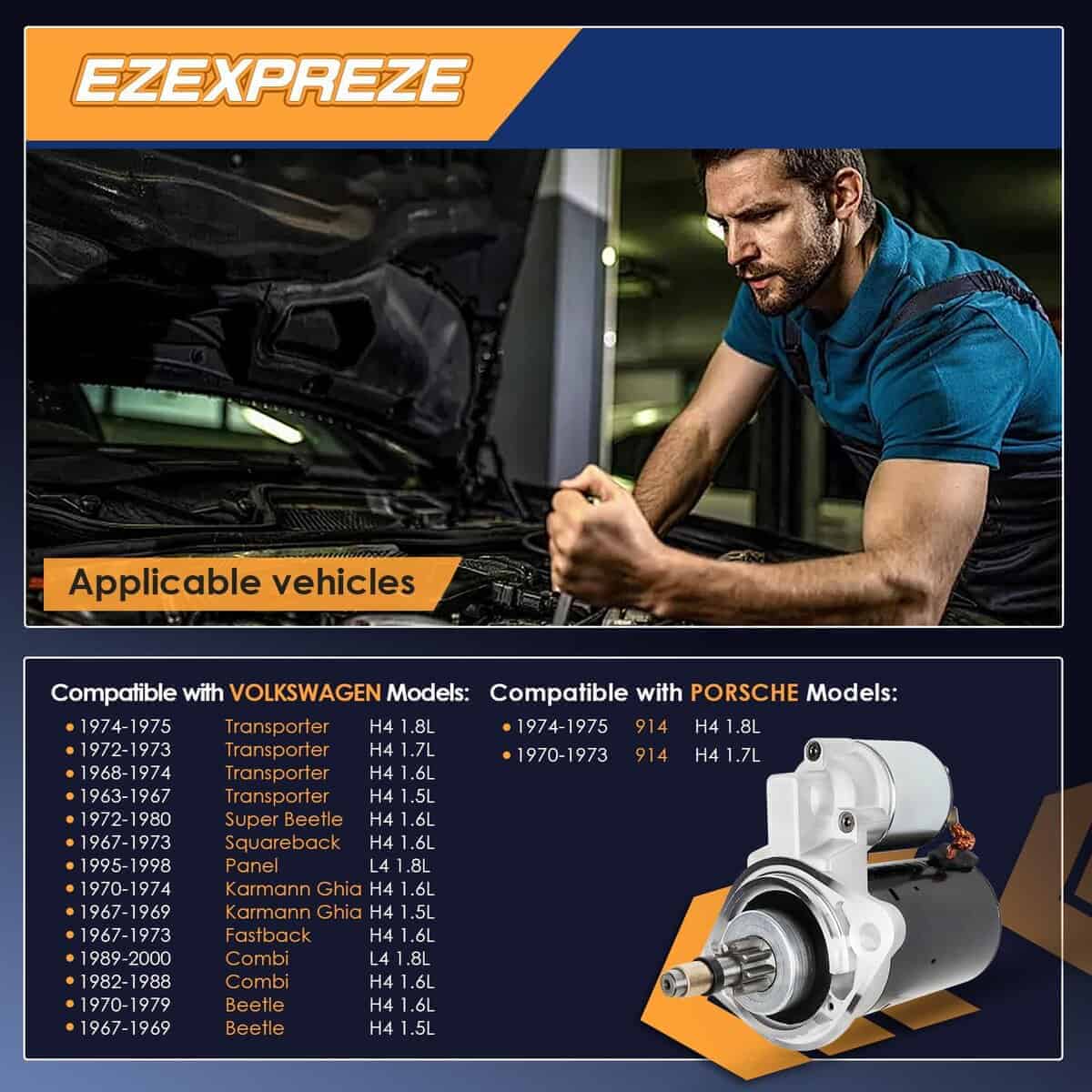Motor de Arranque 16450N Ezexpreze Compatible con Porsche - Imagen 3