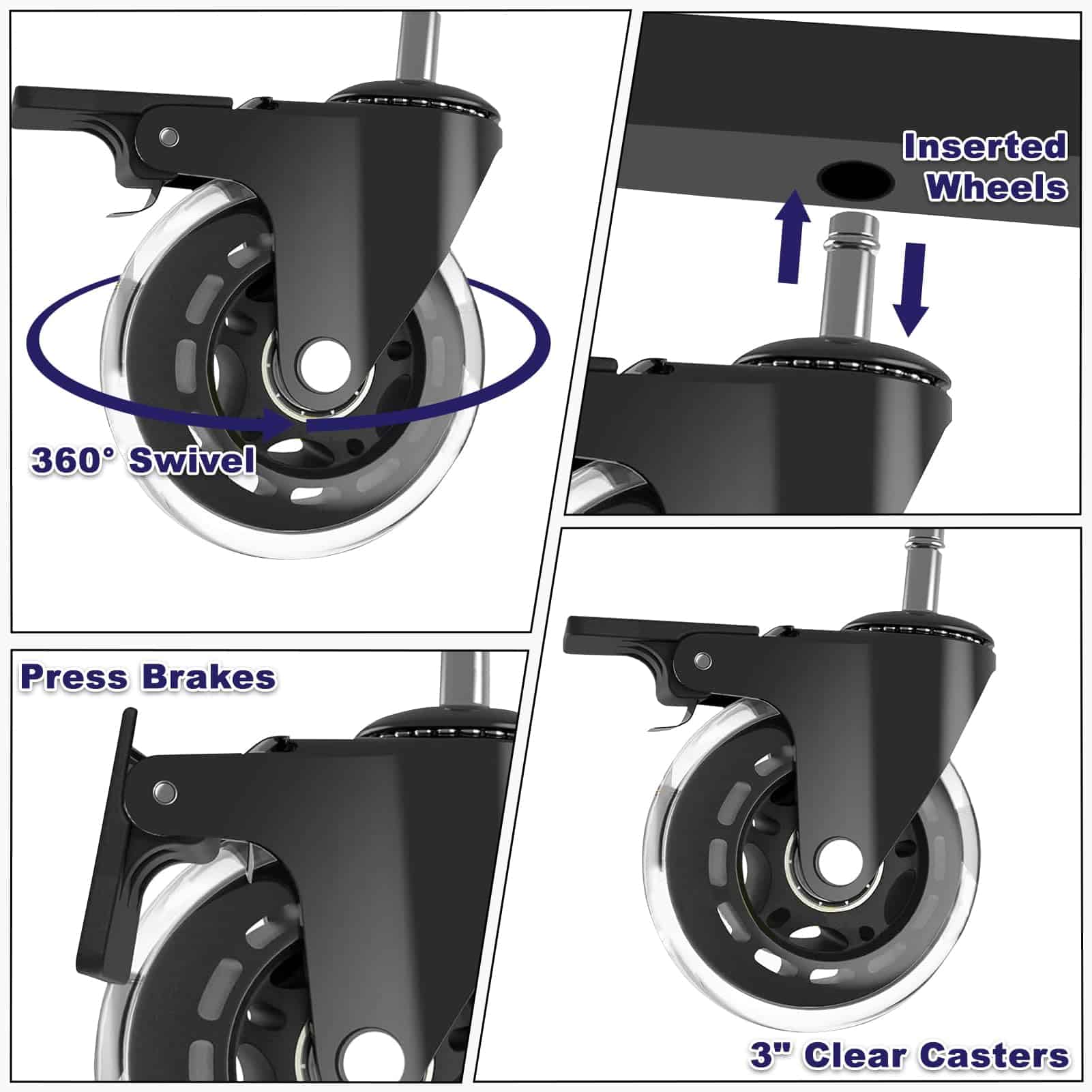 Taburete rodante FREEKYROCK con ruedas, silla de taller - Imagen 9