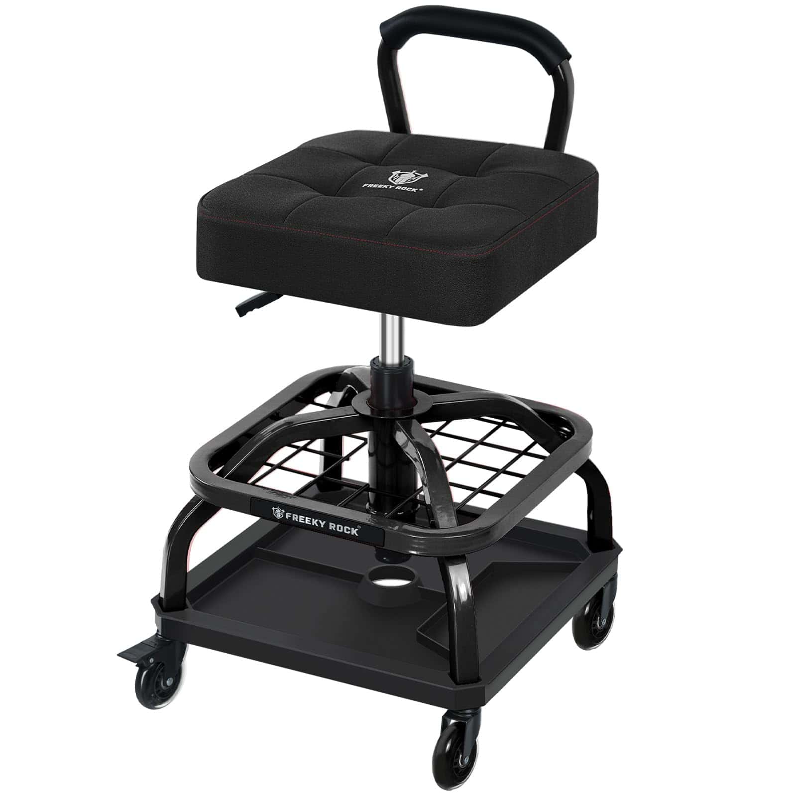 Taburete Rodante FREEKYROCK con Ruedas, Silla -Negro