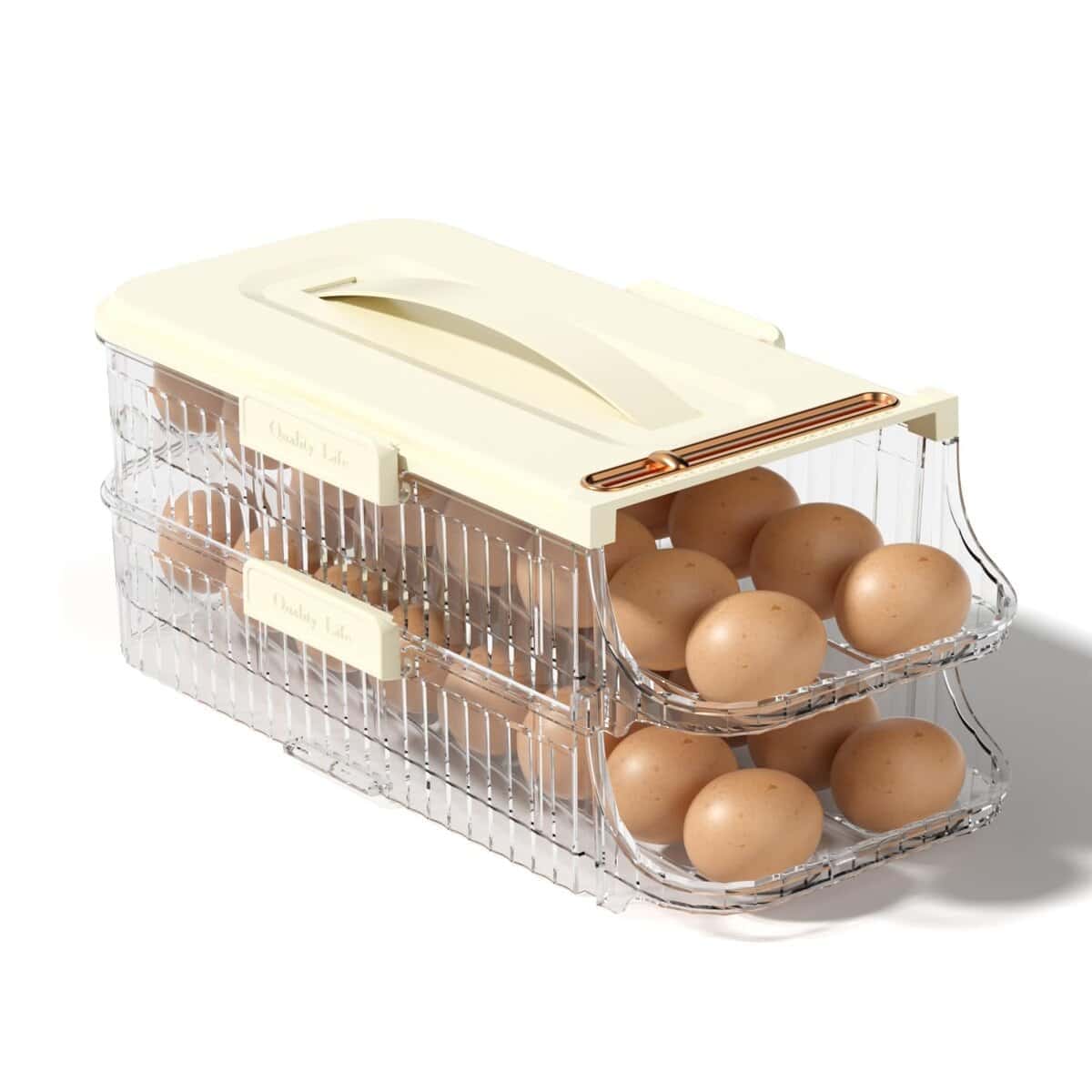 Porta huevos SYXLTSH para refrigerador, rodillo automático,
