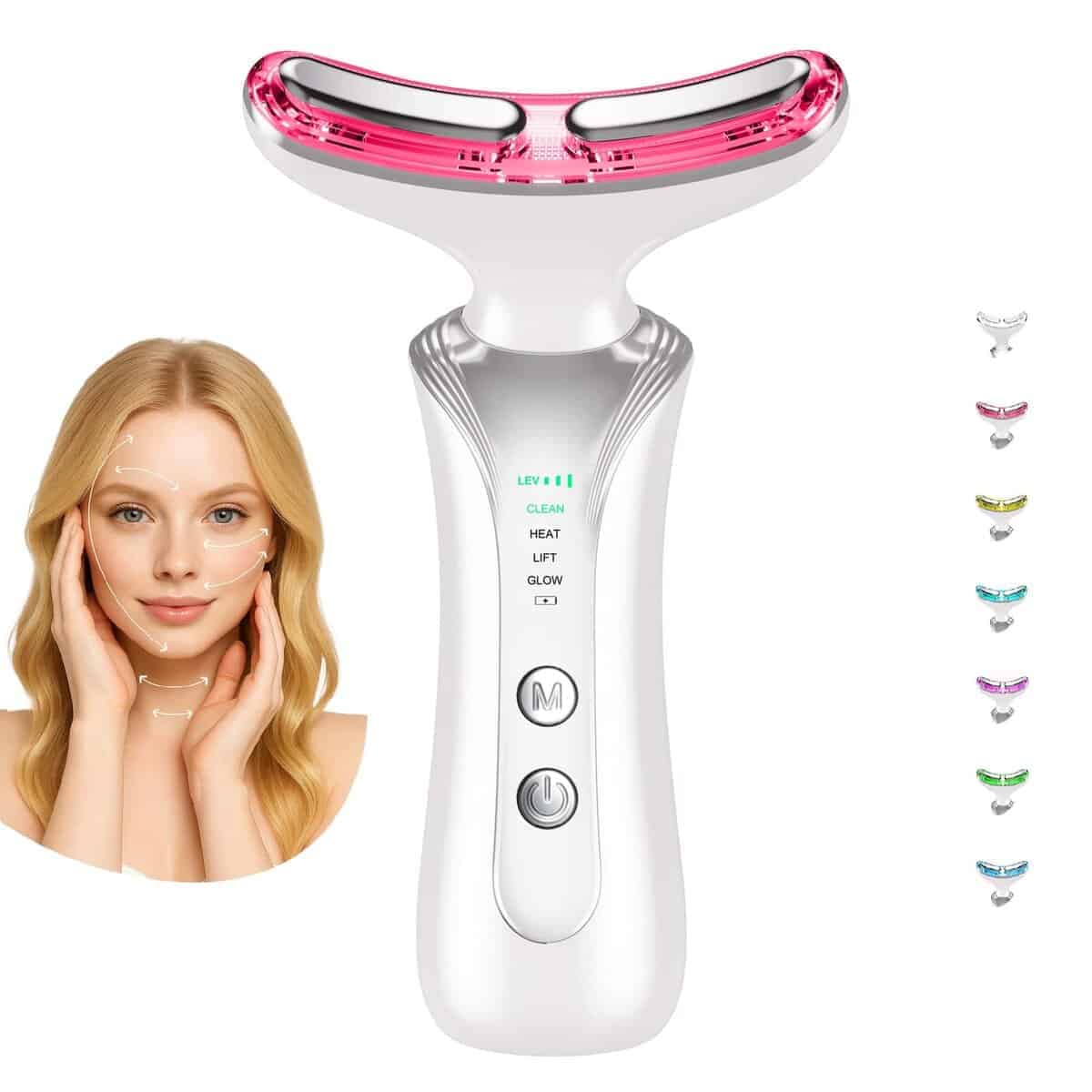 Masajeador facial multifuncional 7 en 1, terapia de luz