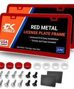 Porta Placas para Auto Rojos - Paquete de 2, Marco de Placa