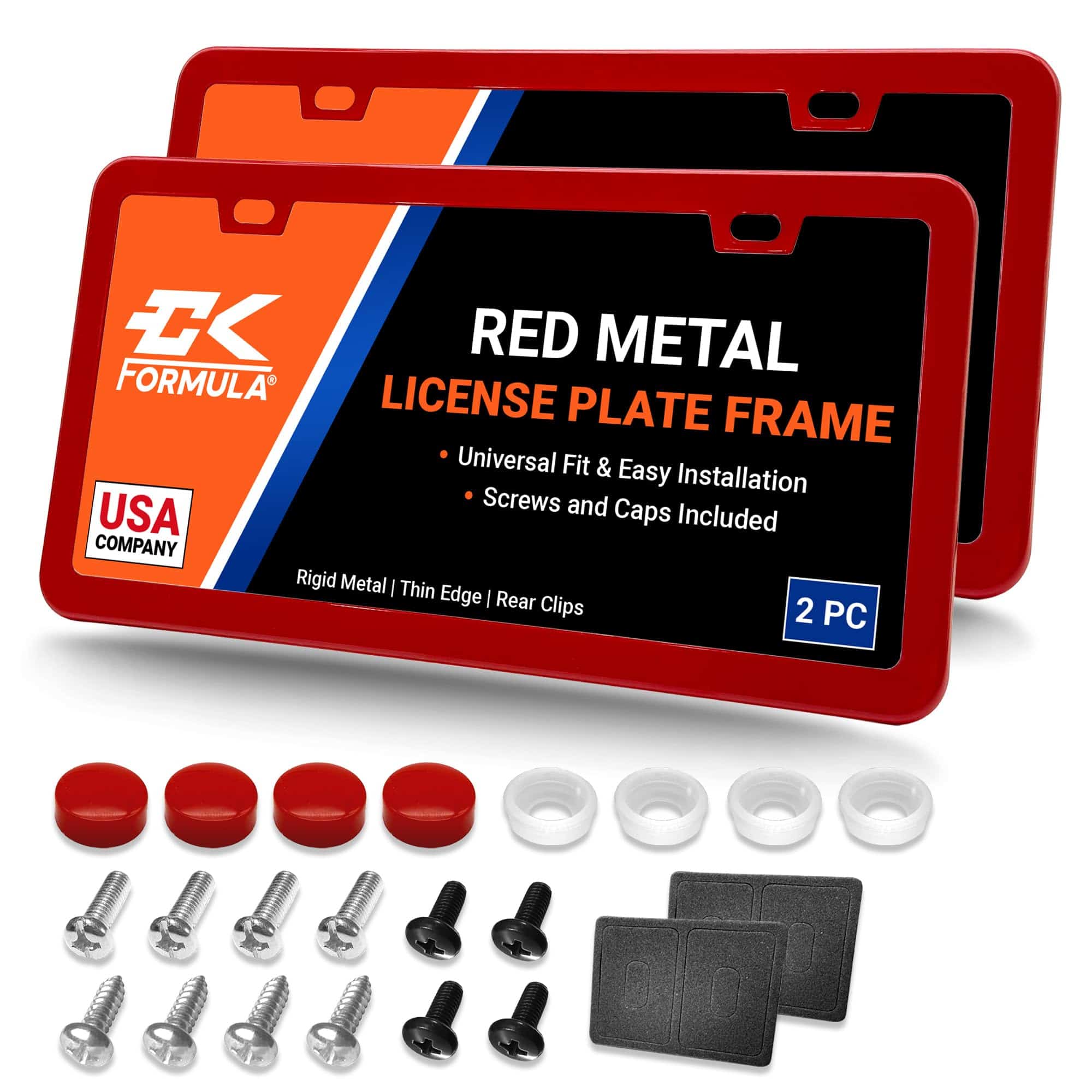 Porta Placas para Auto Rojos - Paquete de 2, Marco de Placa