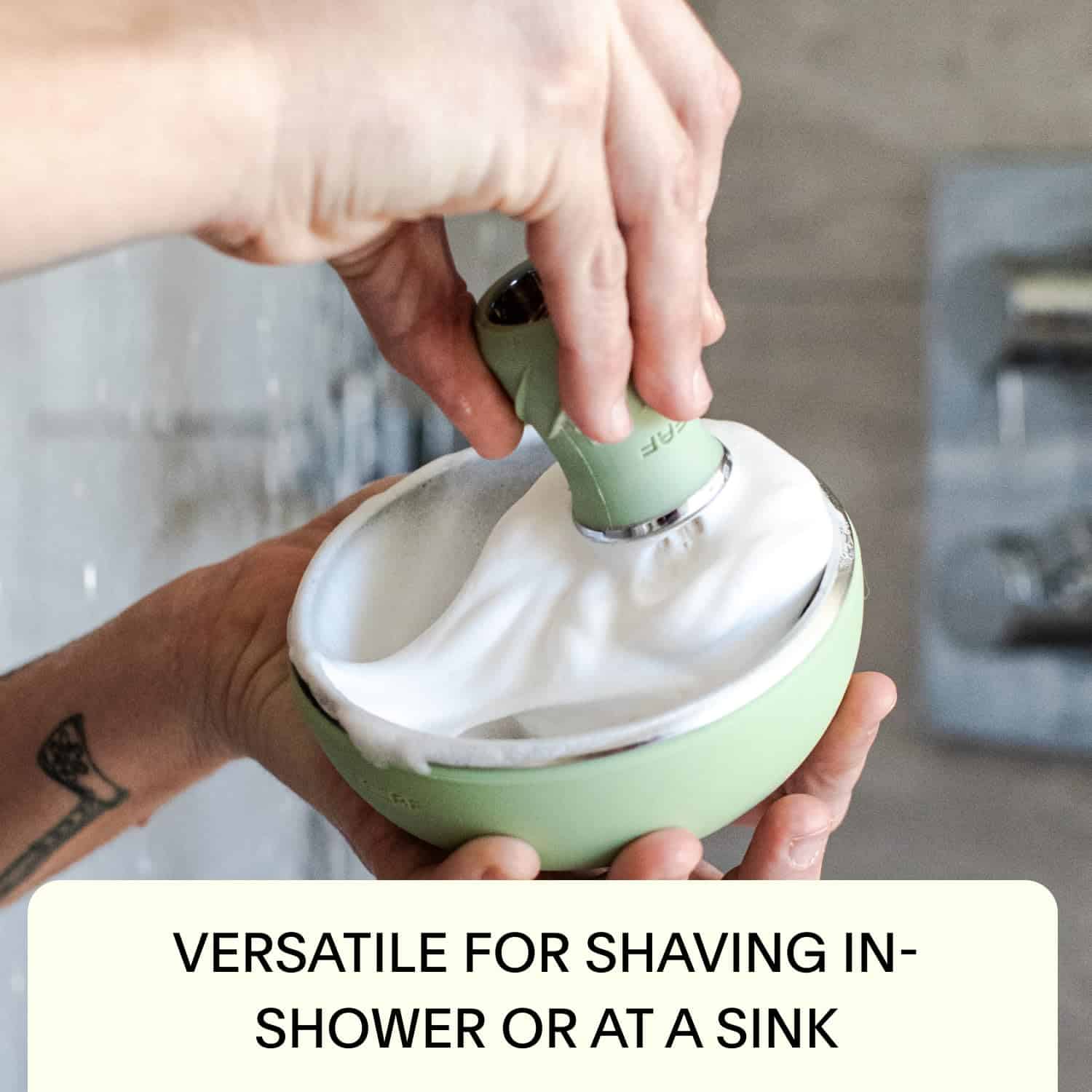 Recipiente de Afeitado Leaf Shave, Sage - Bowl de Acero - Imagen 5