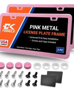 Porta Placas para Auto Rosa - Paquete de 2, Marco de Placa