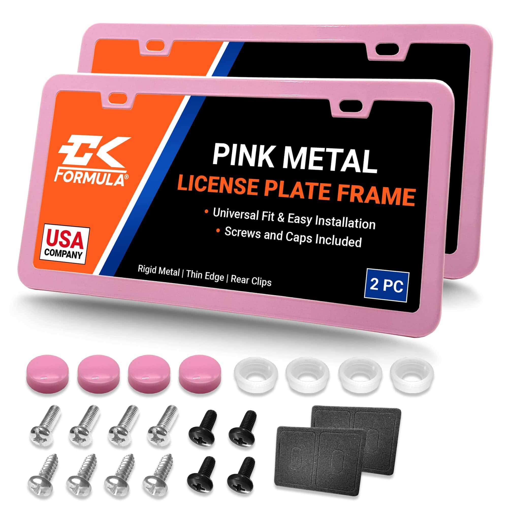 Porta Placas para Auto Rosa - Paquete de 2, Marco de Placa