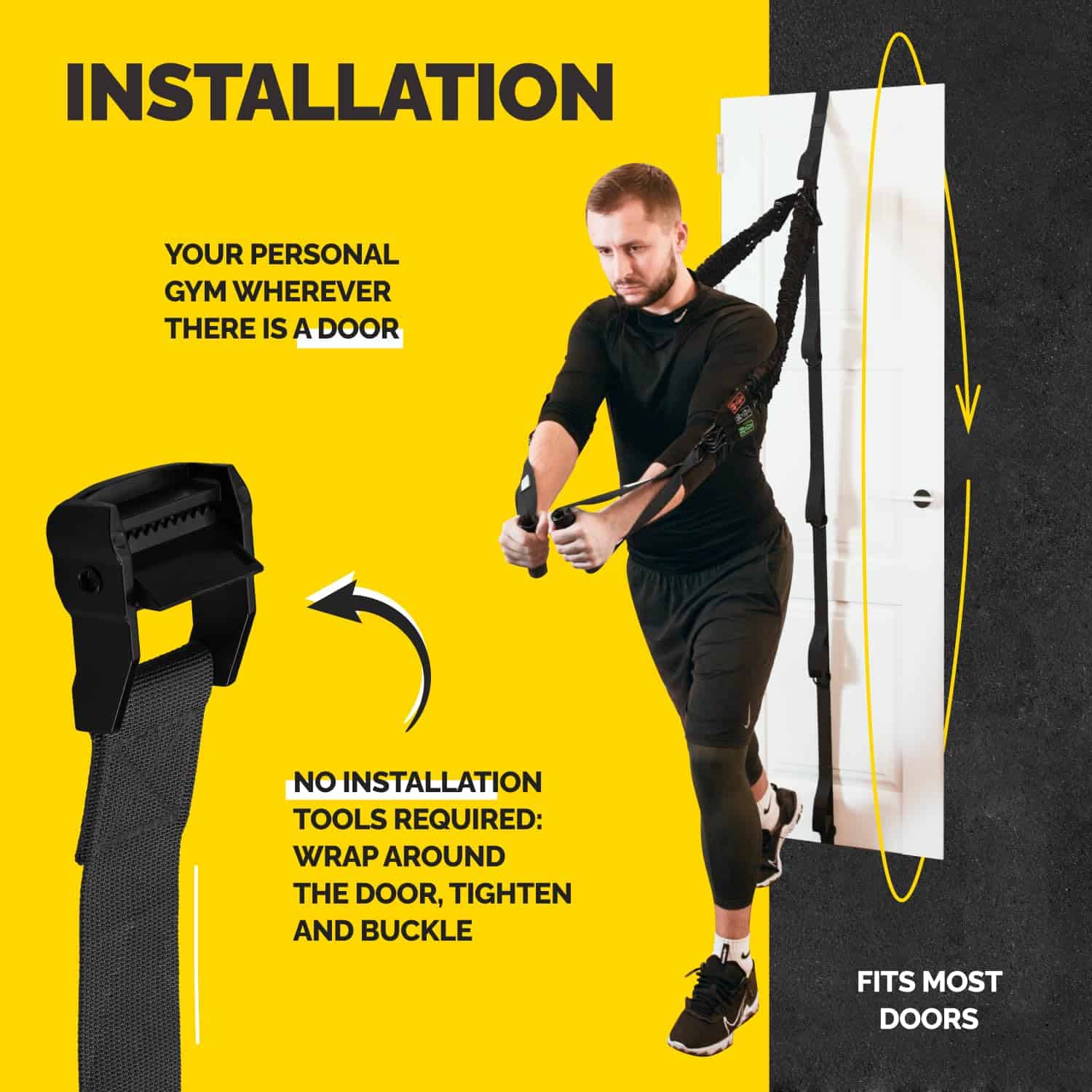 Ancla de Puerta Tribe Lifting para Bandas de -Negro - Imagen 6