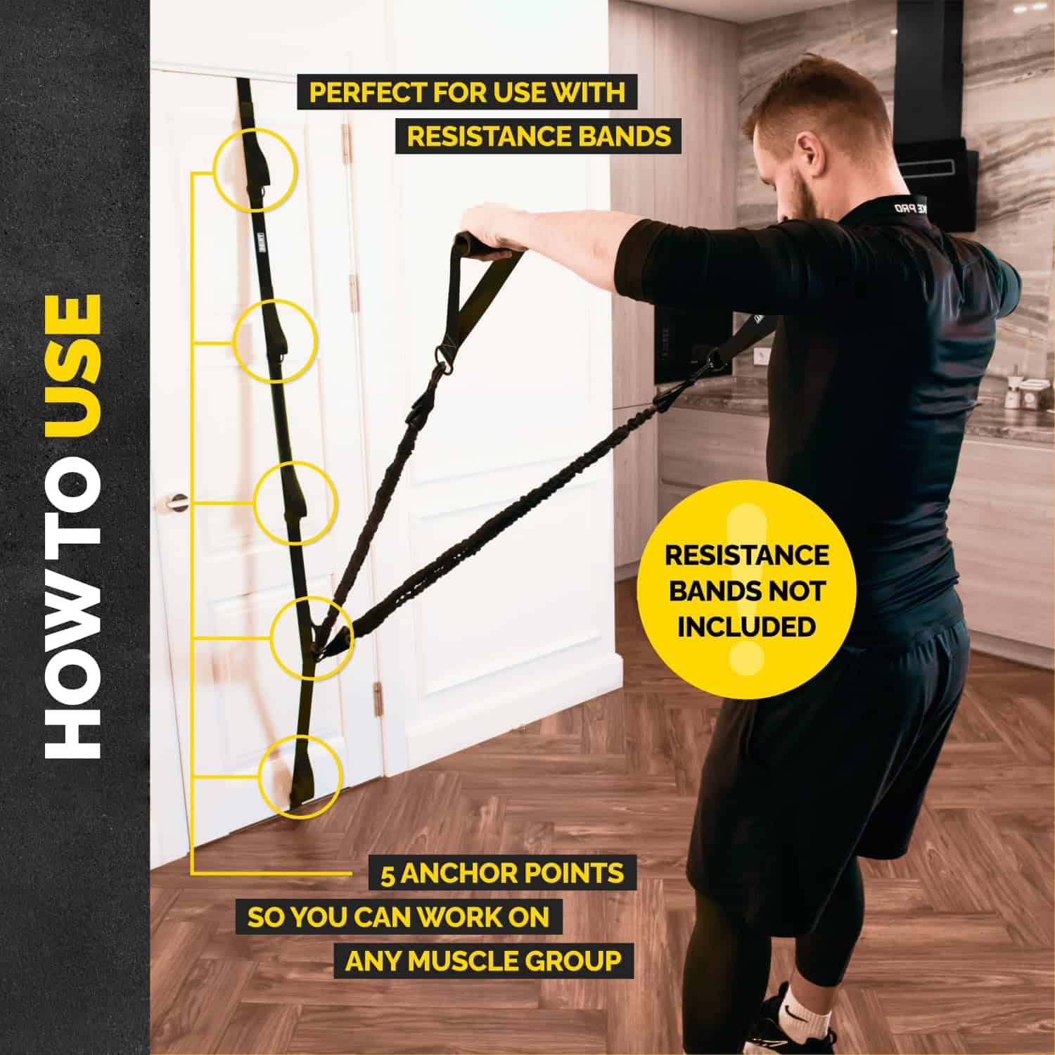 Ancla de Puerta Tribe Lifting para Bandas de -Negro - Imagen 3