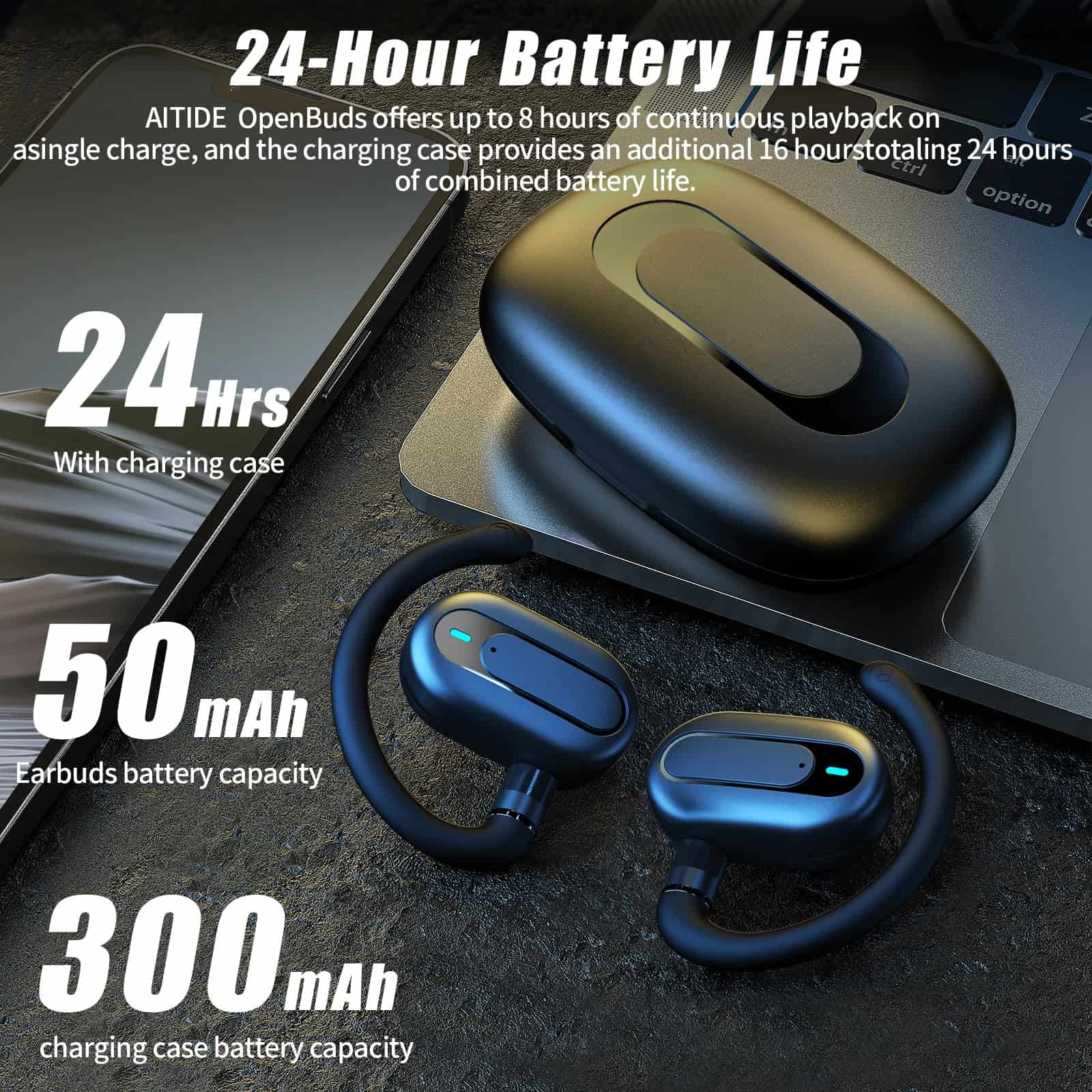 Auriculares inalámbricos AITIDE OpenBuds -Negro - Imagen 4