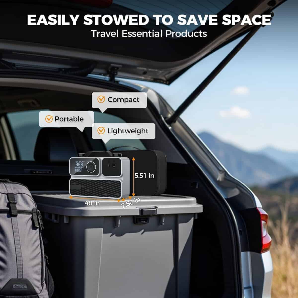 Inflador de neumáticos Compresor de aire portátil, Bomba de - Imagen 7